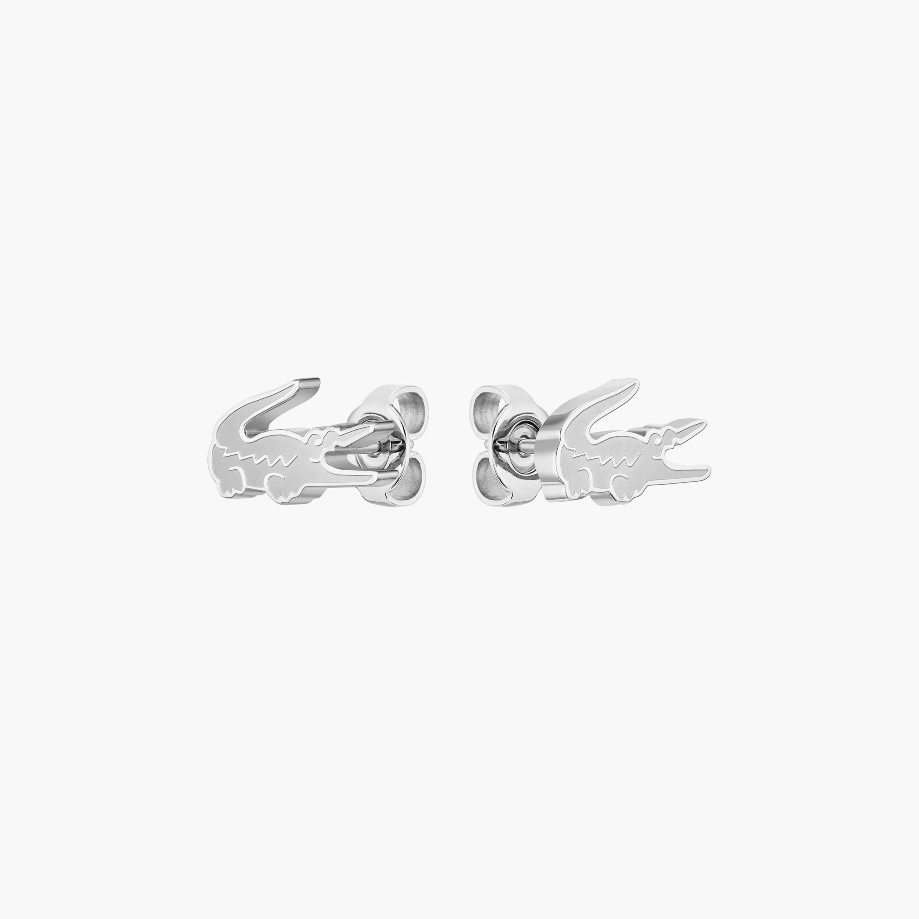 لاكوست-  أقراط نسائية ستانلس ستيل فضية منقوشة-women-watchesandjewellery-jewellery-earrings-image-1