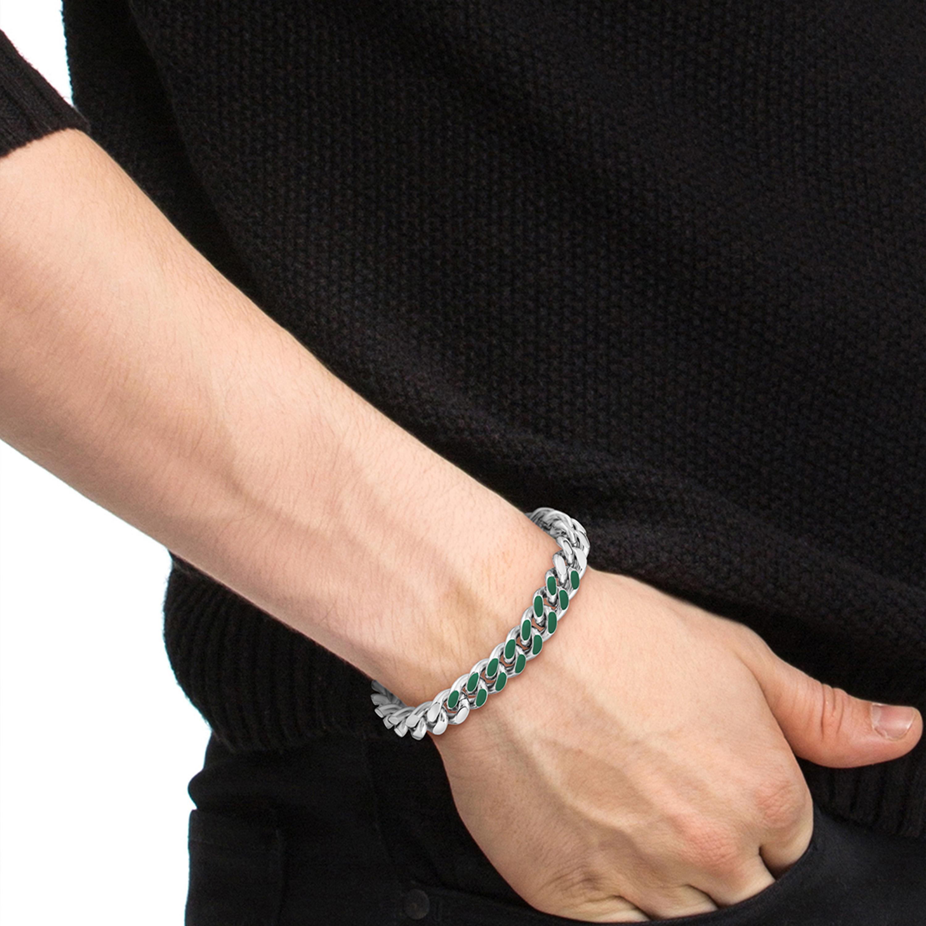 لاكوست-  سوار رجالي فضي معدني-men-watchesandjewellery-bracelets-image-2