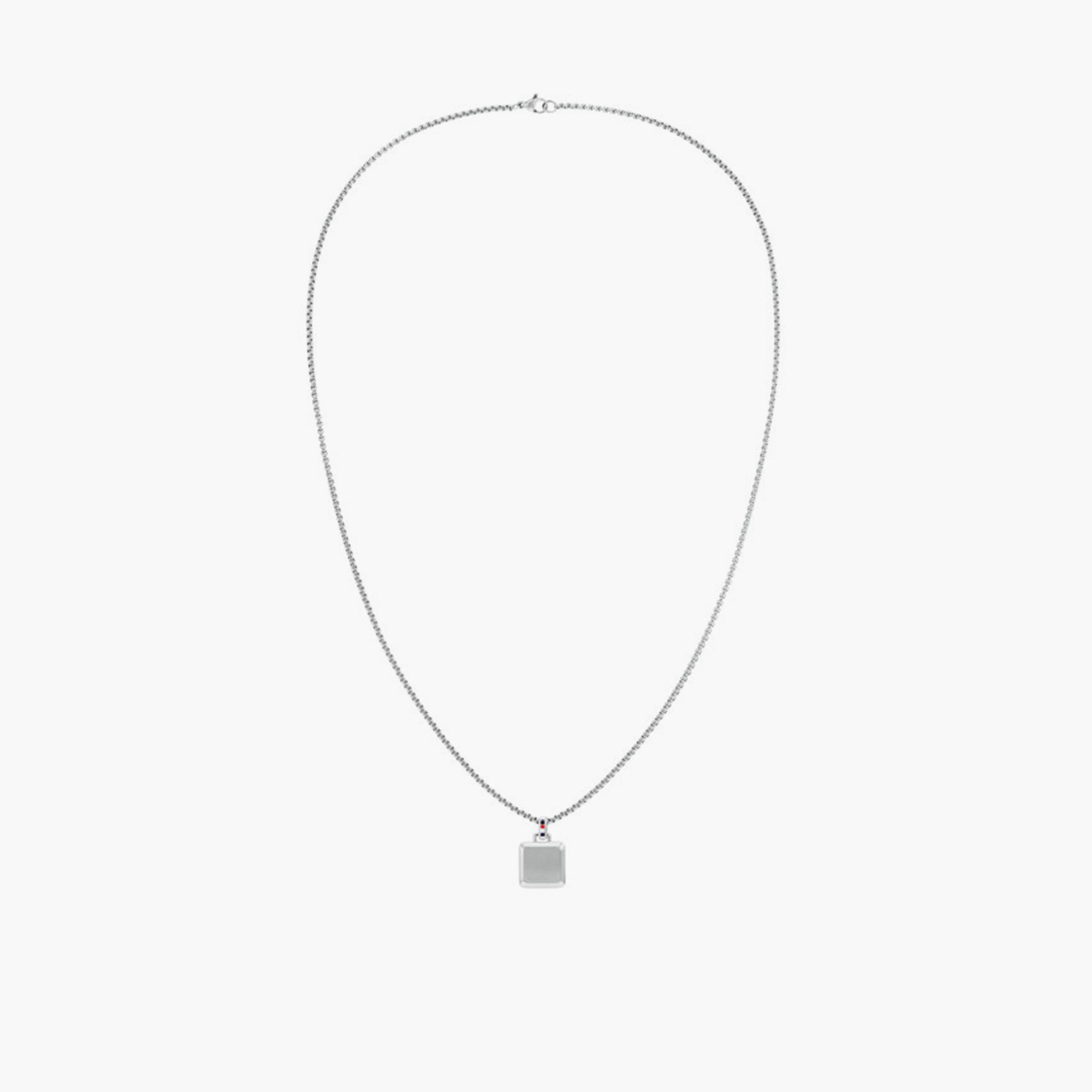 تومي هيلفيغر-  قلادة فضية منقوشة للرجال ستانلس ستيل-men-watchesandjewellery-necklacesandpendants-image-1