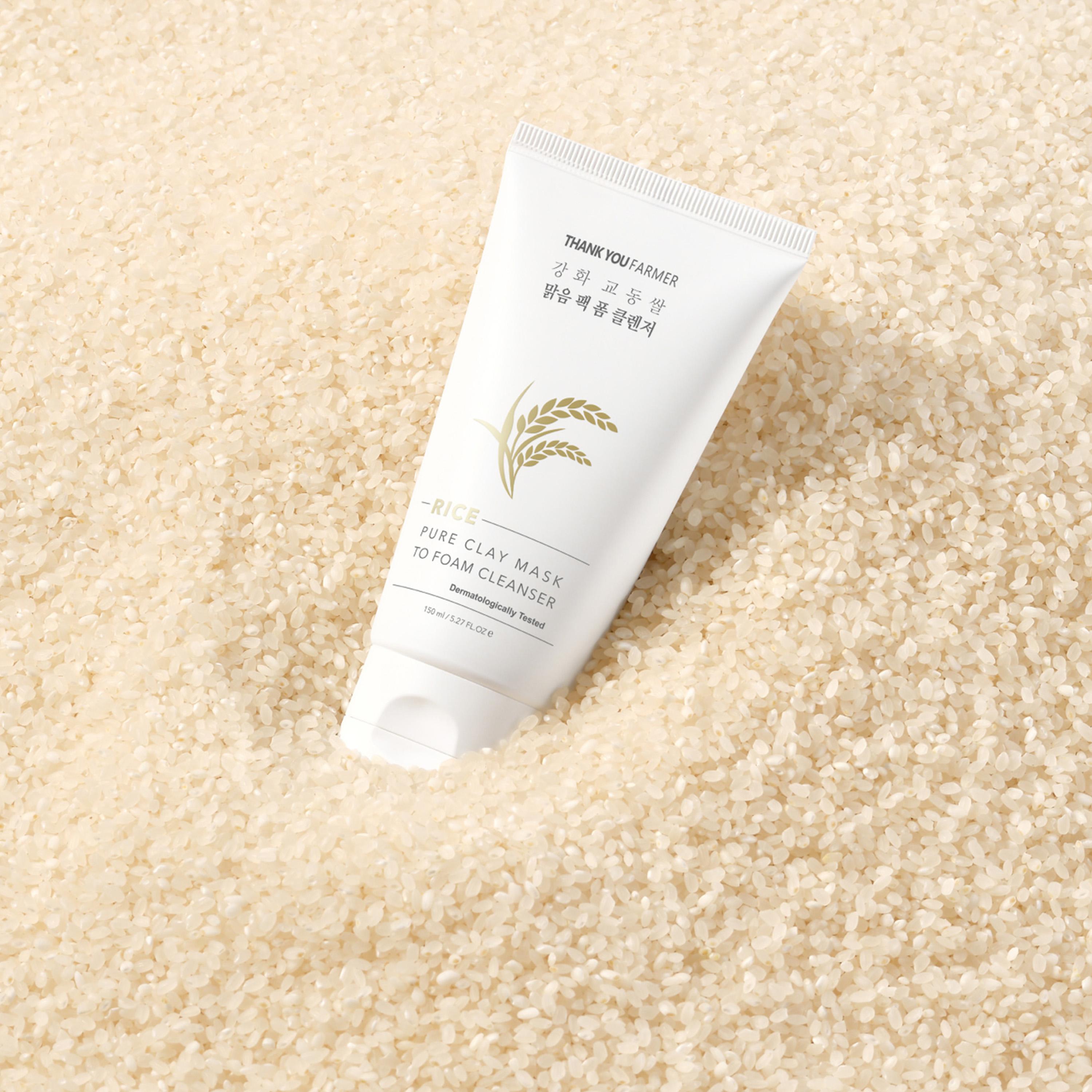قناع الطين النقي بالأرز ومنظف رغوي من ثانك يو فارمر - 150 مل-beautyandpersonalcare-skin-cleansers-facewashandcleansers-image-2