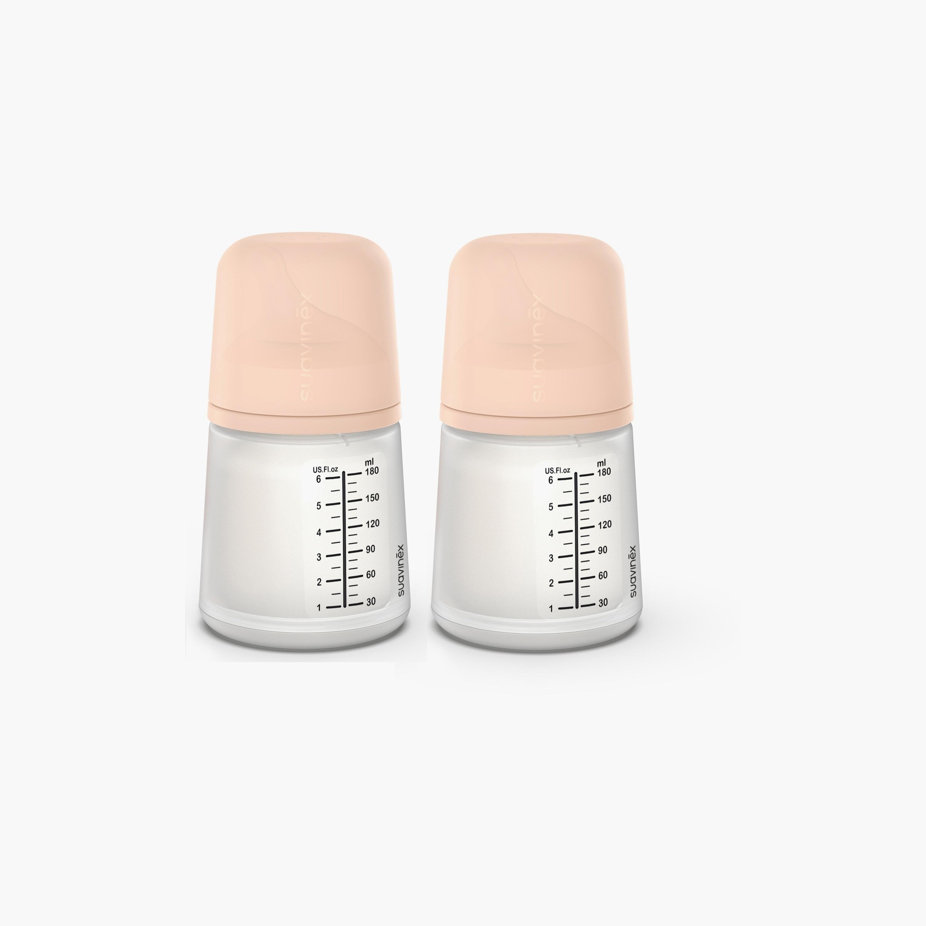 Suavinex ZeroZero Breastfeeding Bottle SU Fair, 180ml L3 - Pack Of 2-baby-feeding-feedingbottles-bottlesandteats-image-2
