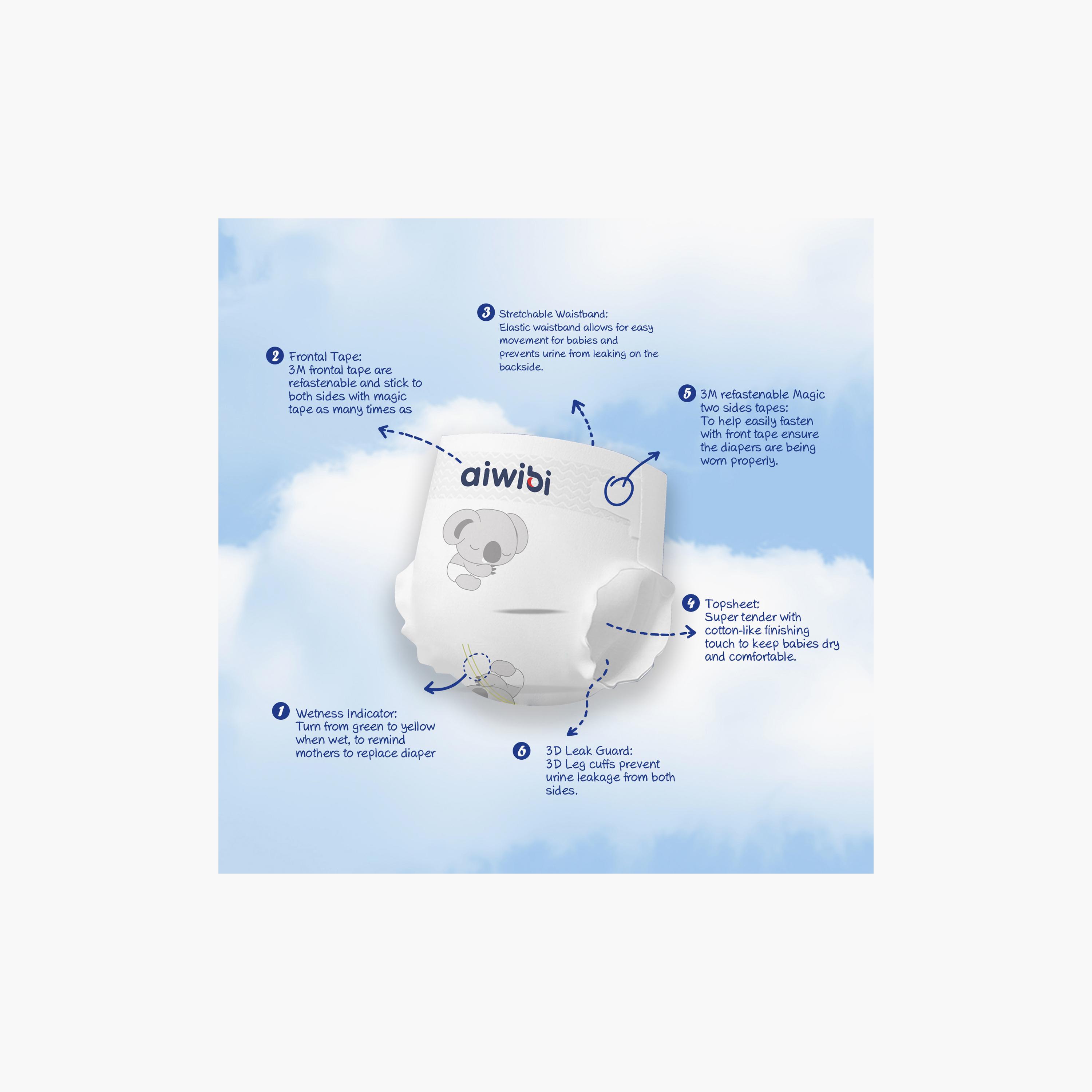 Aiwibi 54-Piece Ultimate Comfort Diapers - 6-11kg-baby-diapering-diapers-image-5