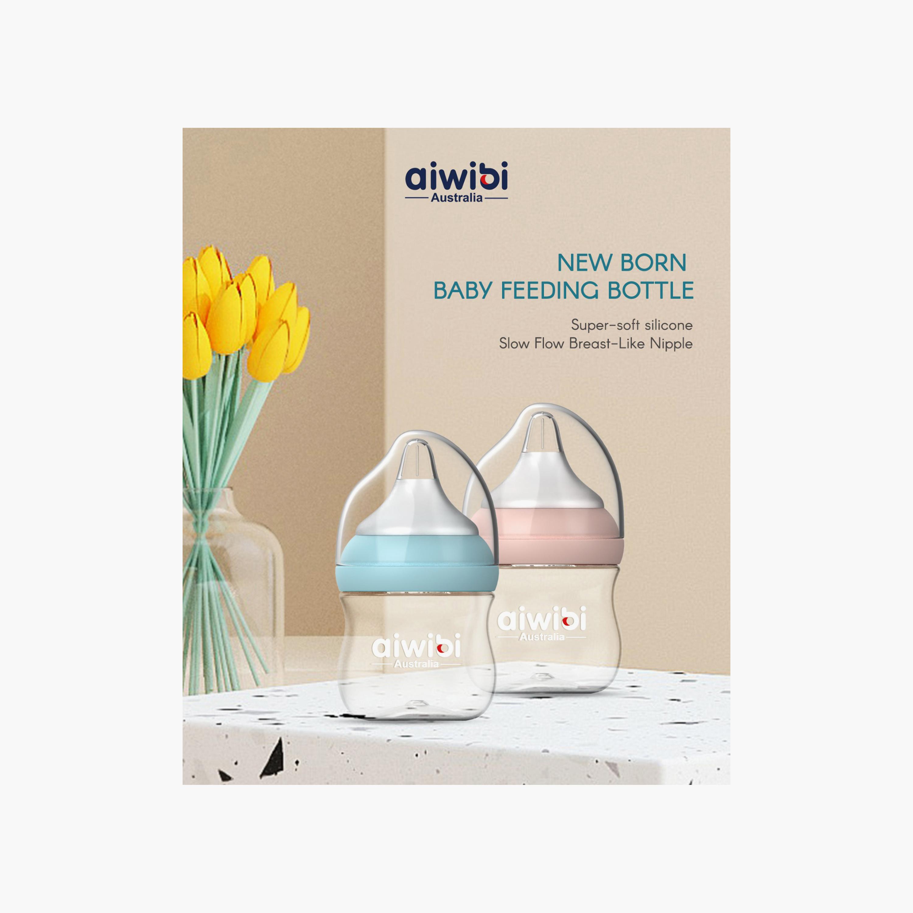 Aiwibi Slow Flow Baby Feeding Bottle - New Born - 120 ml-baby-feeding-feedingbottles-bottlesandteats-image-3