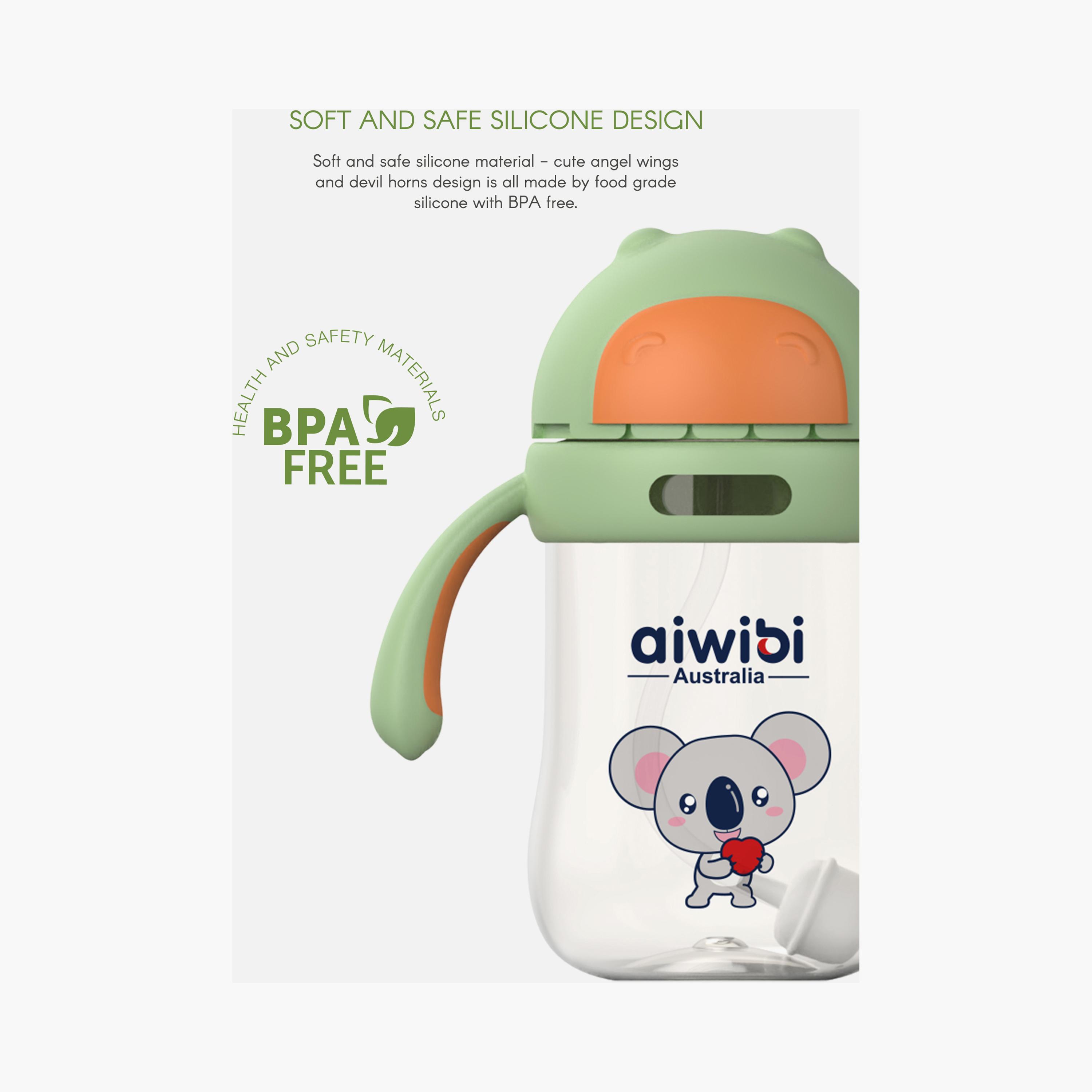 Aiwibi BPA Free Water Bottle with Straw - 300 ml-baby-feeding-mealtimeessentials-image-4