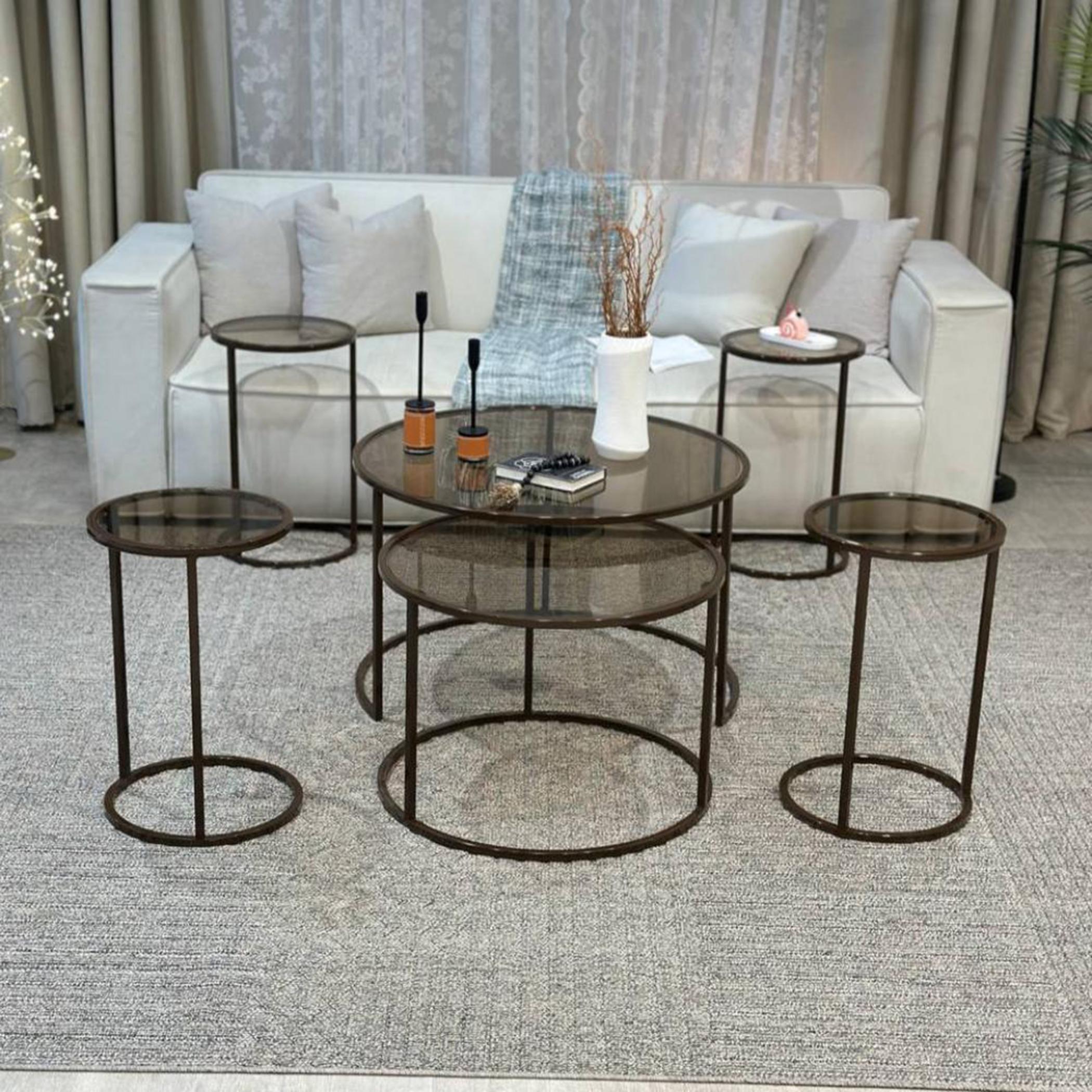 Glass Top 6-Piece Nesting Table Set-furniture-livingroom-nestoftables-image-1
