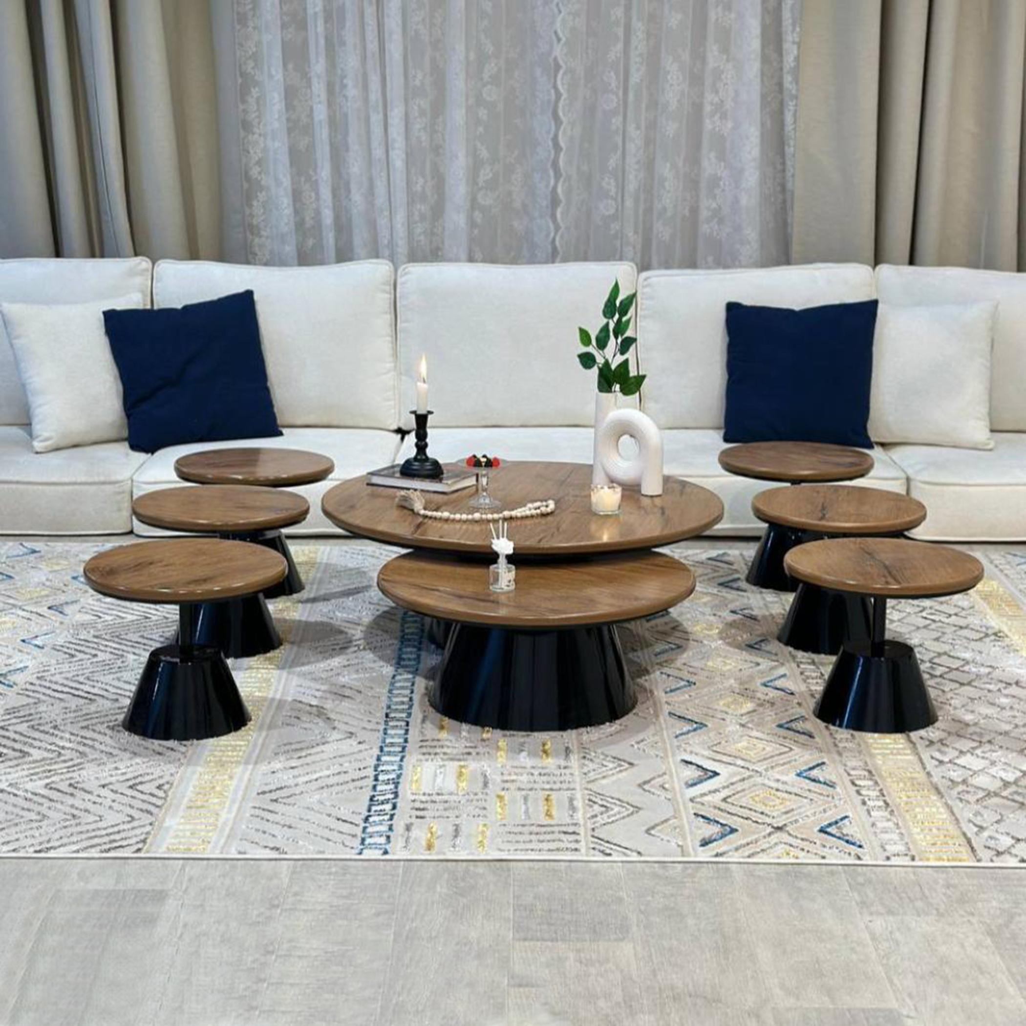 Wooden Top 8-Piece Coffee Table and Side Table Set-furniture-livingroom-coffeetables-image-1