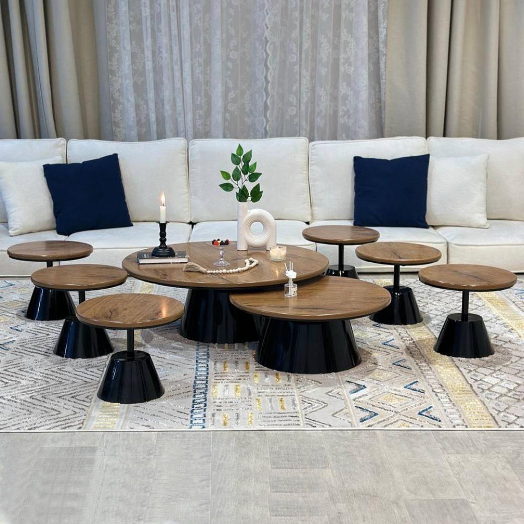 Wooden Top 8-Piece Coffee Table and Side Table Set-furniture-livingroom-coffeetables-image-4