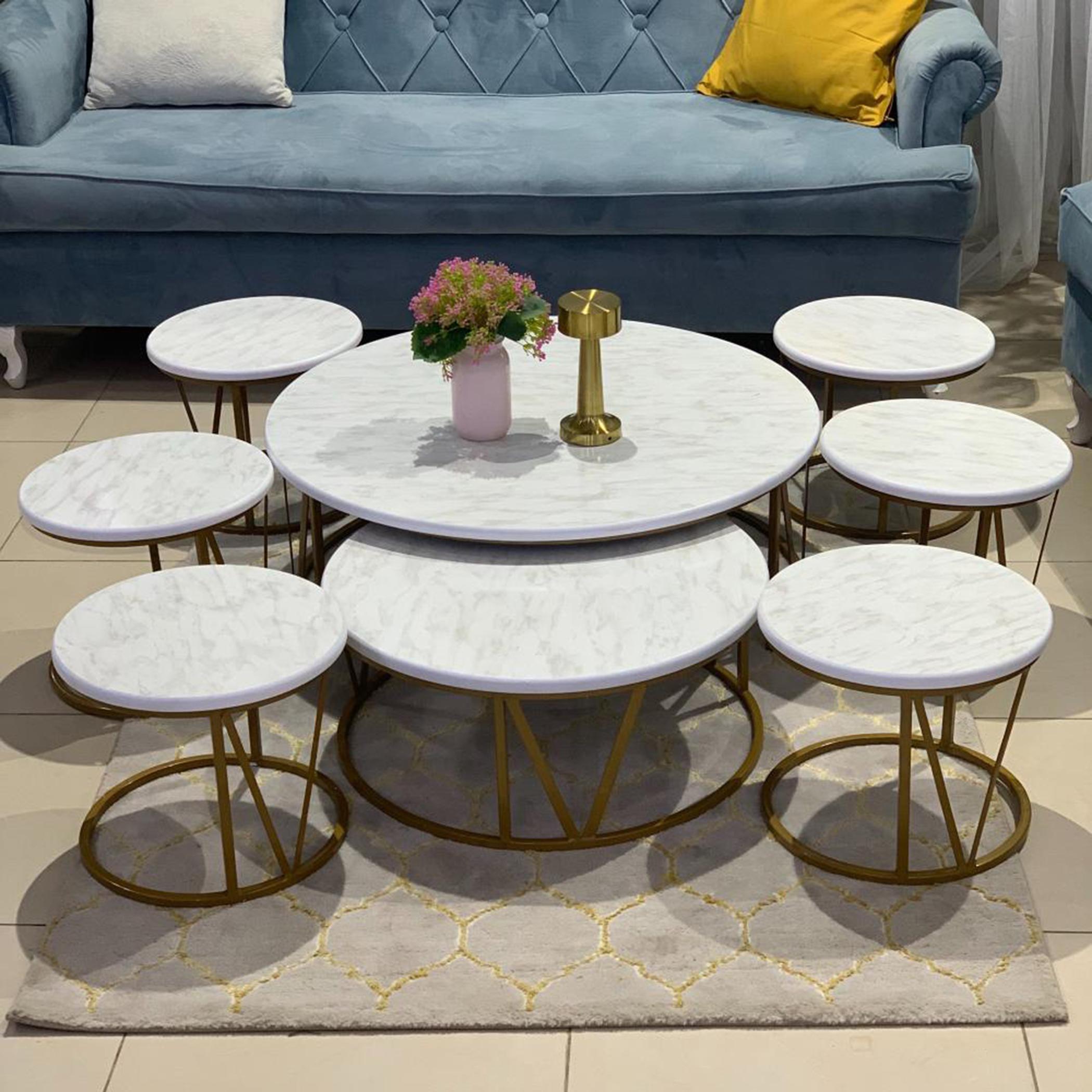 Wooden Top 8-Piece Coffee Table and Side Table Set-furniture-livingroom-coffeetables-image-1