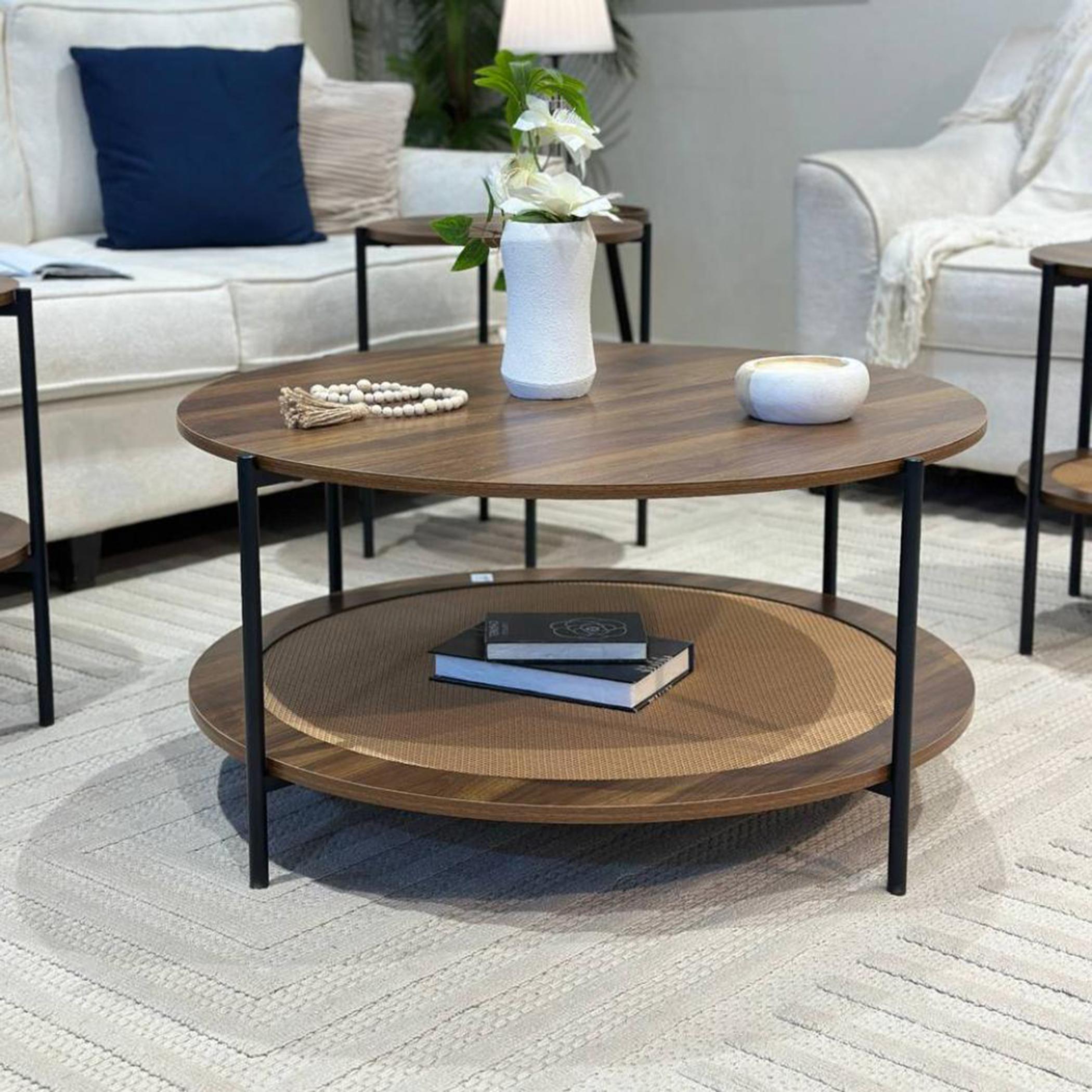 Wooden Top 5-Piece Coffee Table and Side Table Set-furniture-livingroom-coffeetables-image-4