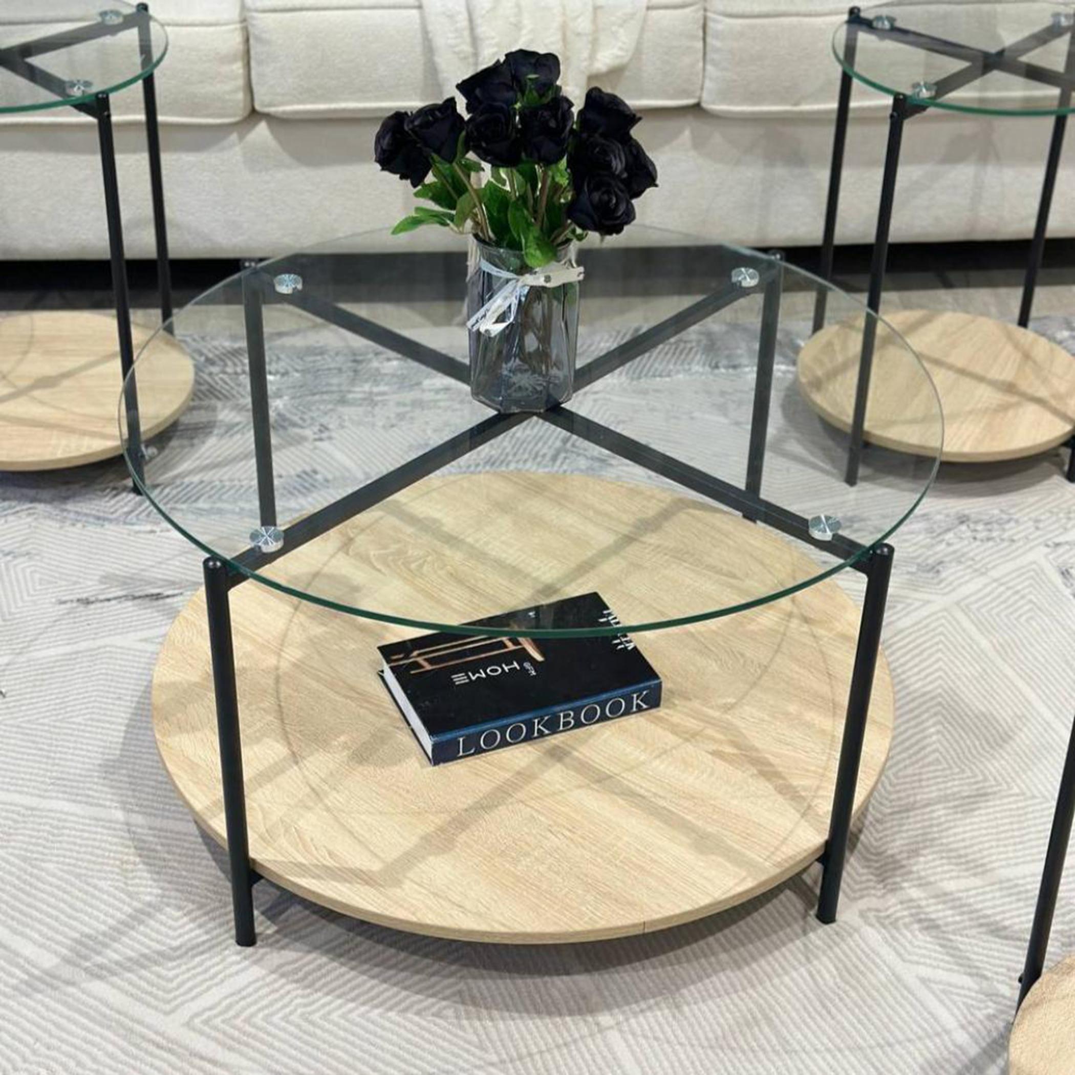 Glass Top 5-Piece Table Set-furniture-livingroom-sideandendtables-image-3