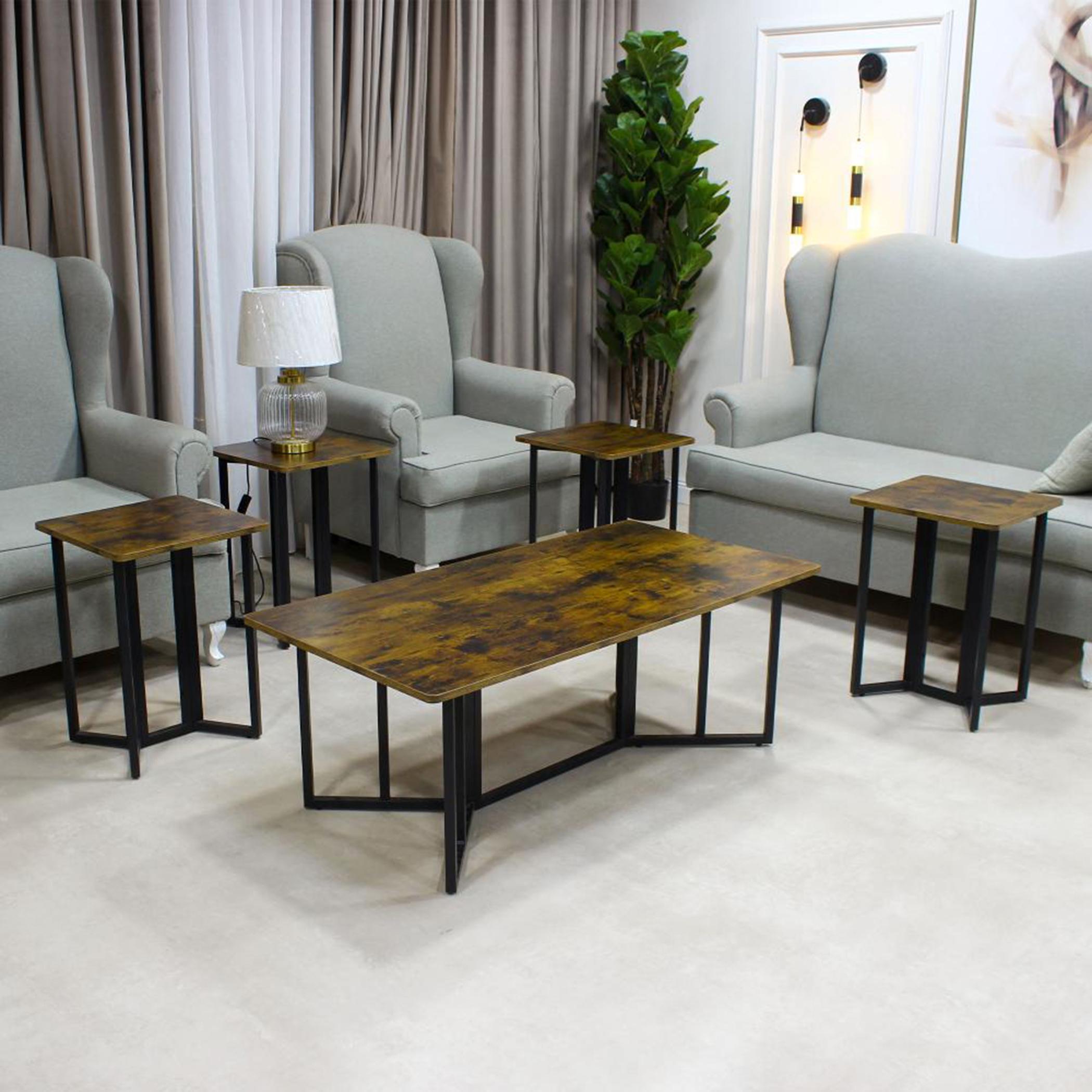 Wooden Top 5-Piece Table Set-furniture-livingroom-coffeetables-image-2