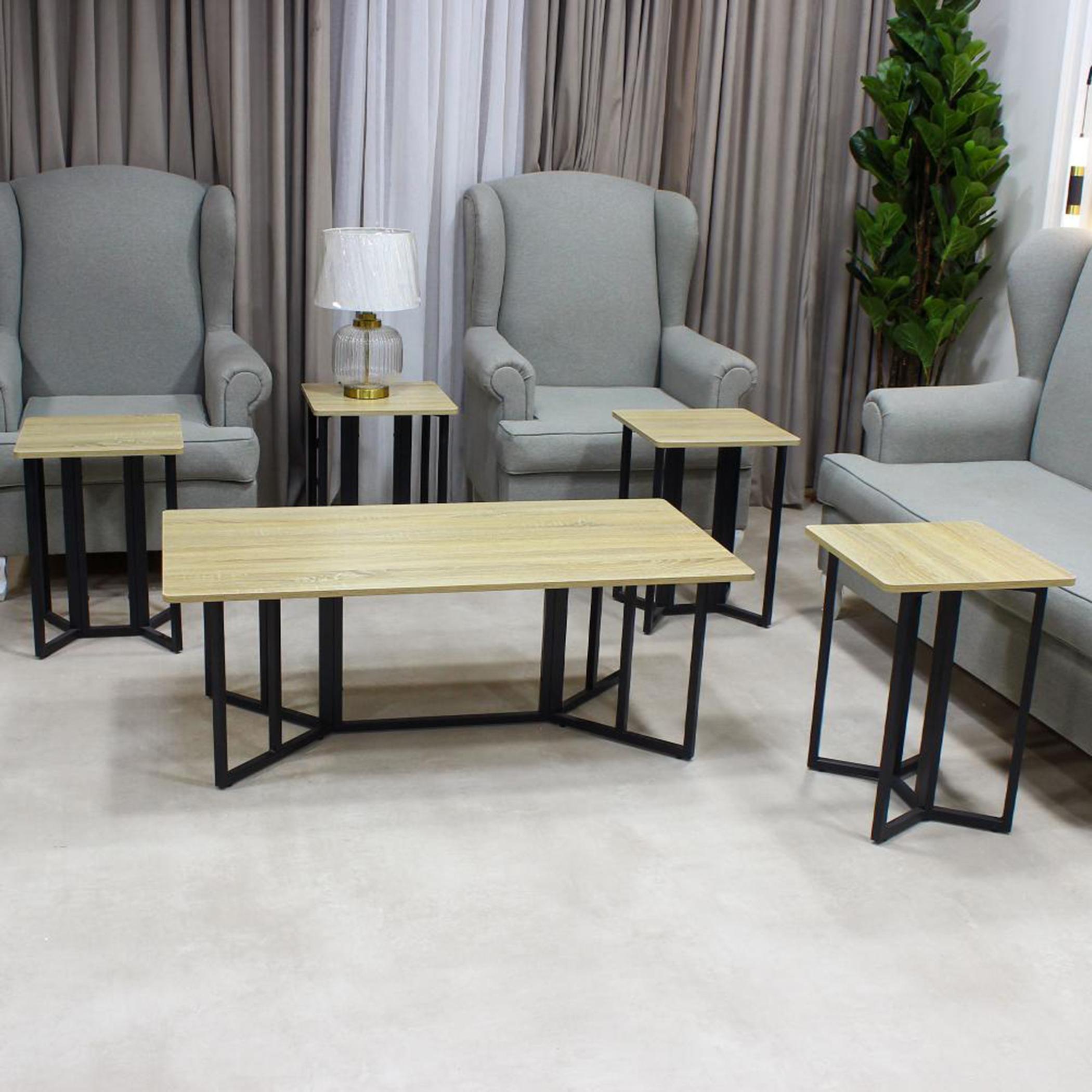 Wooden Top 5-Piece Table Set-furniture-livingroom-coffeetables-image-1