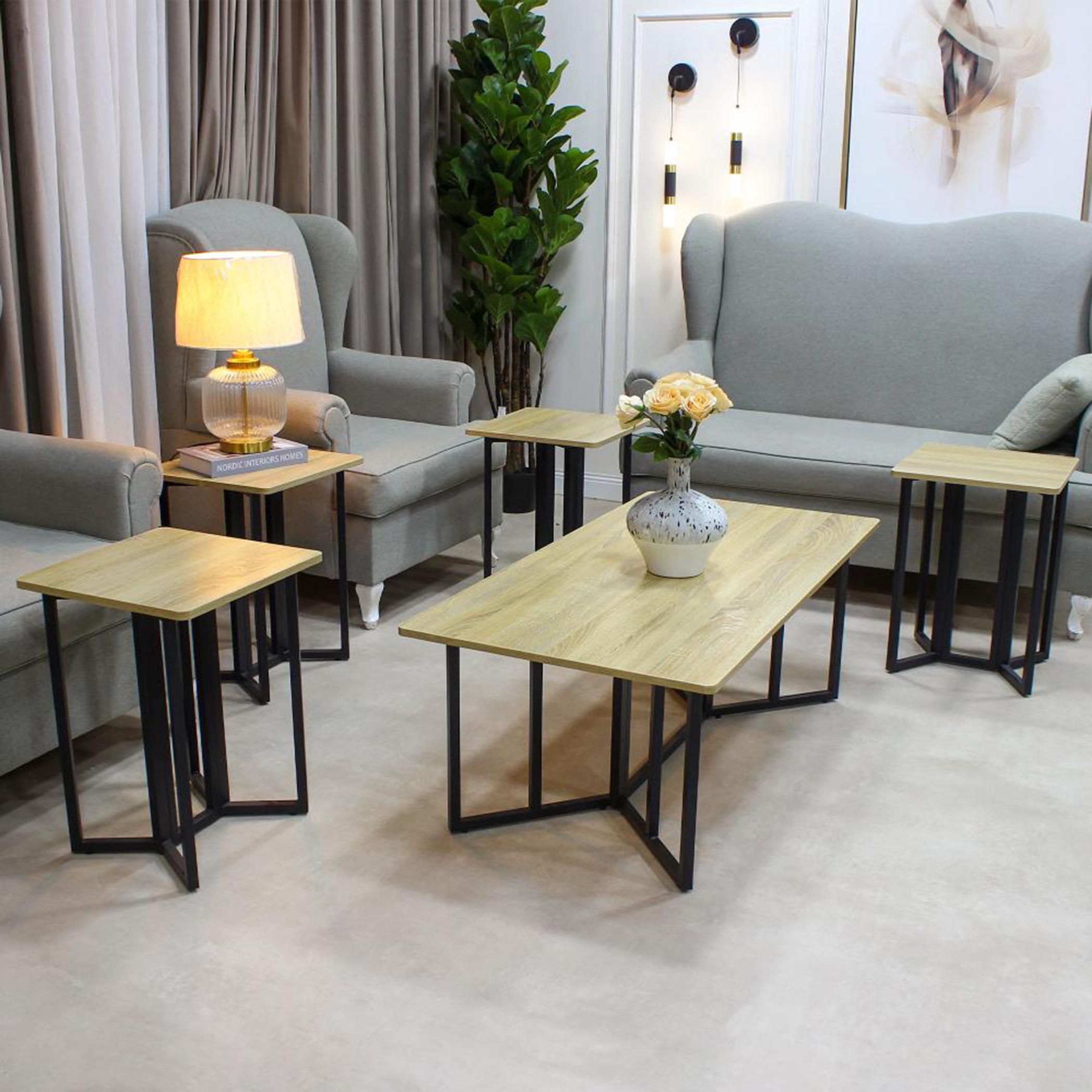 Wooden Top 5-Piece Table Set-furniture-livingroom-coffeetables-image-2