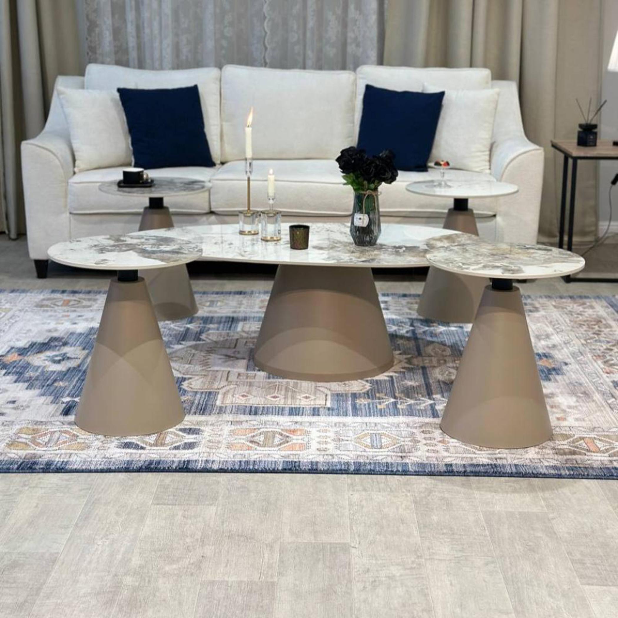 Marble Top 5-Piece Table Set-furniture-livingroom-sideandendtables-image-1