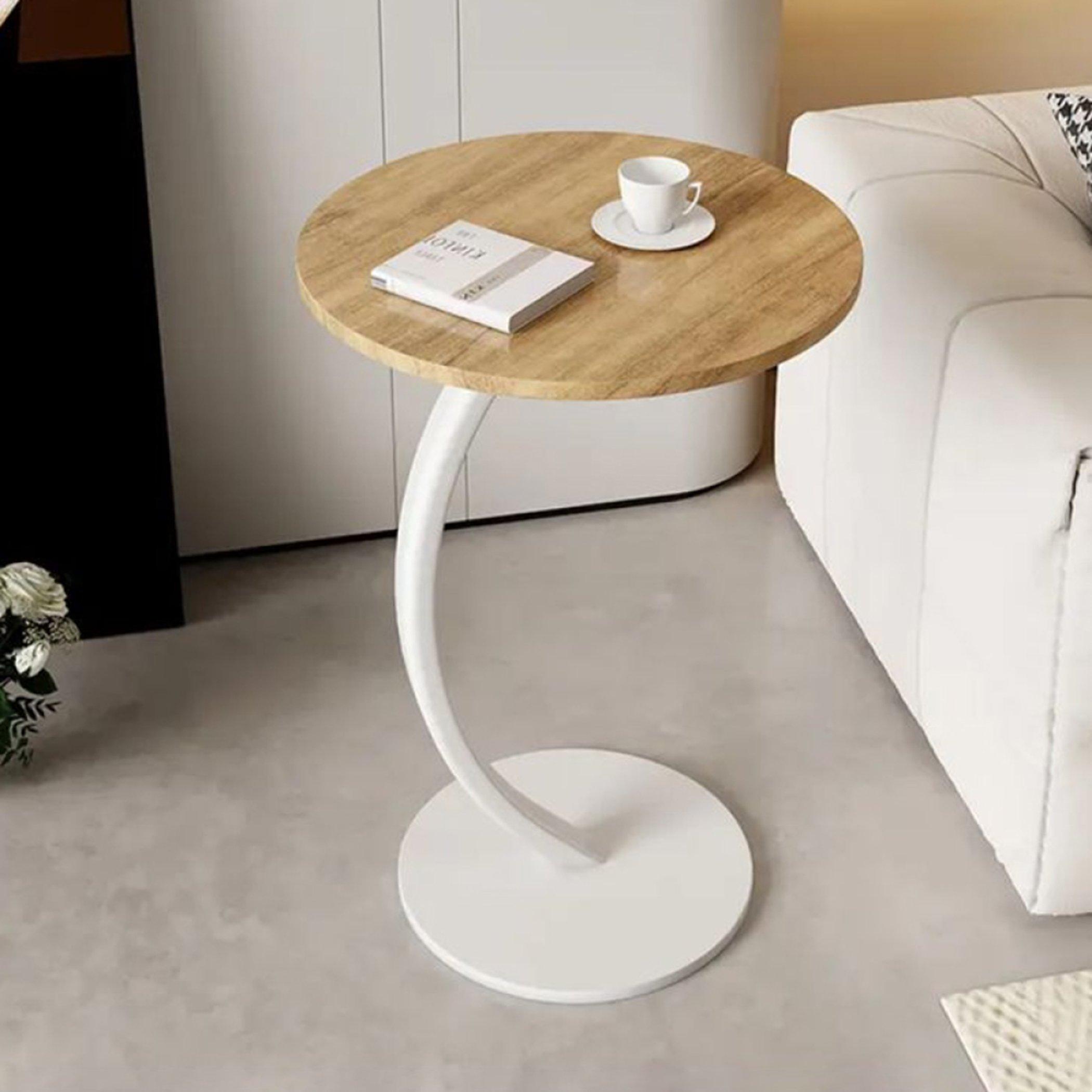Wooden Top Side Table with Pedestal Base - 40x40x60 cms-furniture-livingroom-sideandendtables-image-1