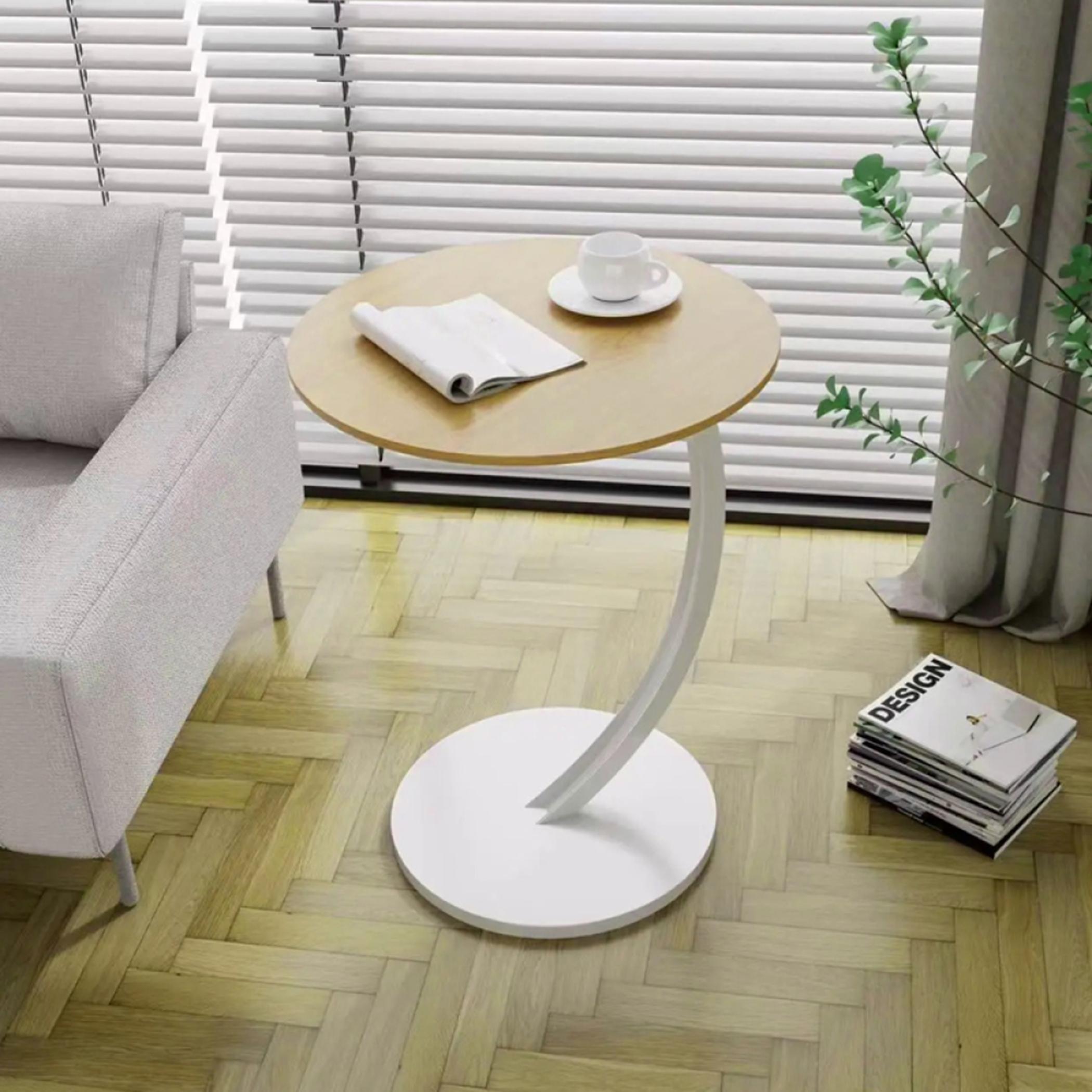Wooden Top Side Table with Pedestal Base - 40x40x60 cms-furniture-livingroom-sideandendtables-image-2