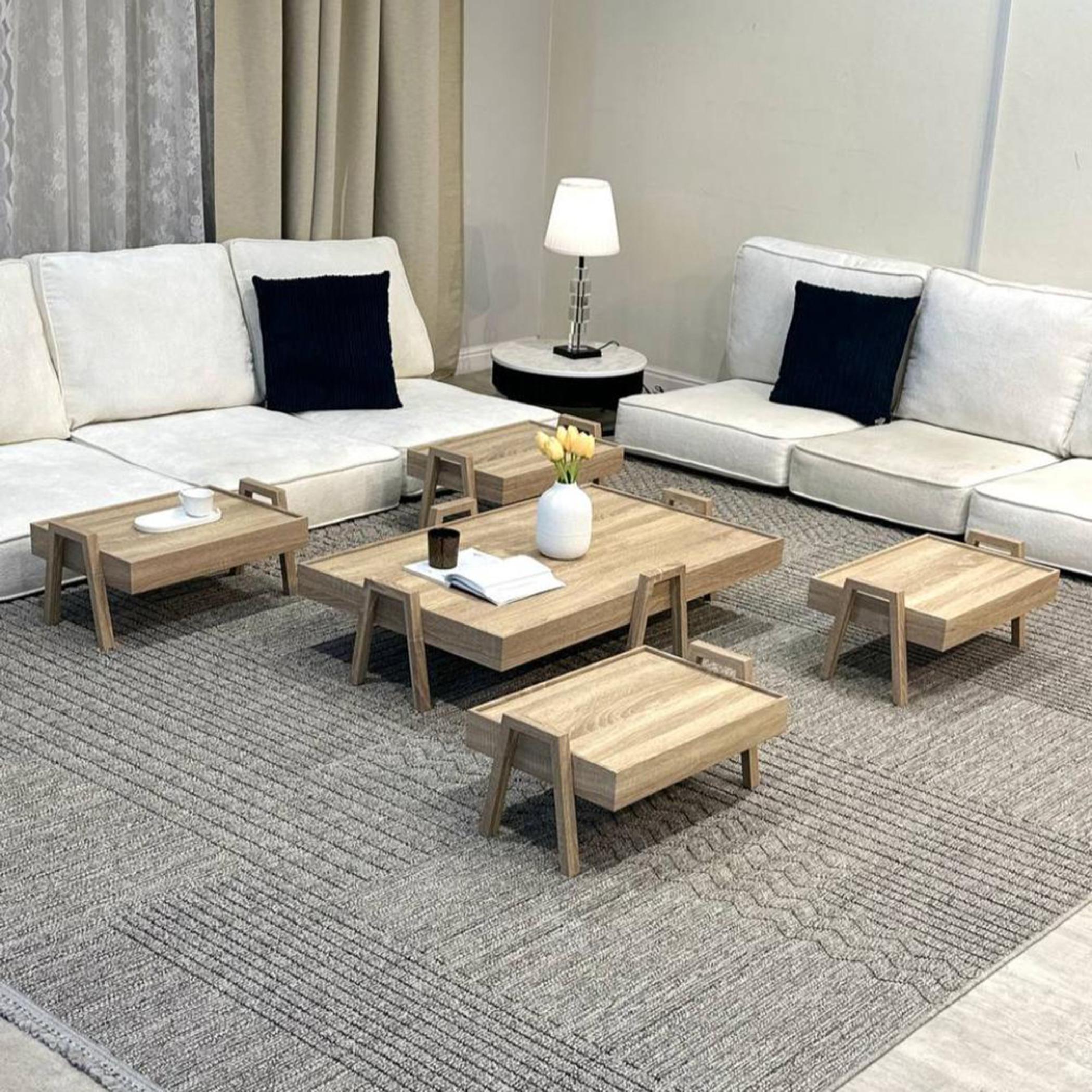Wooden Top 5-Piece Table Set-furniture-livingroom-coffeetables-image-1