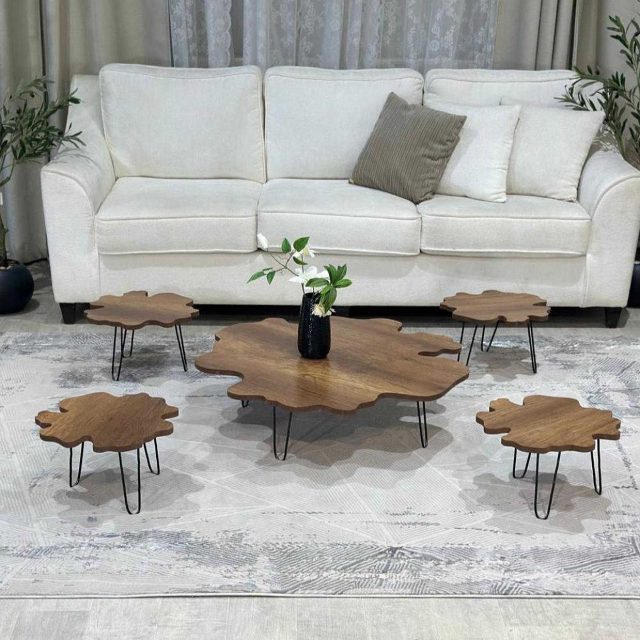 Wooden Top 5-Piece Table Set-furniture-livingroom-coffeetables-image-1