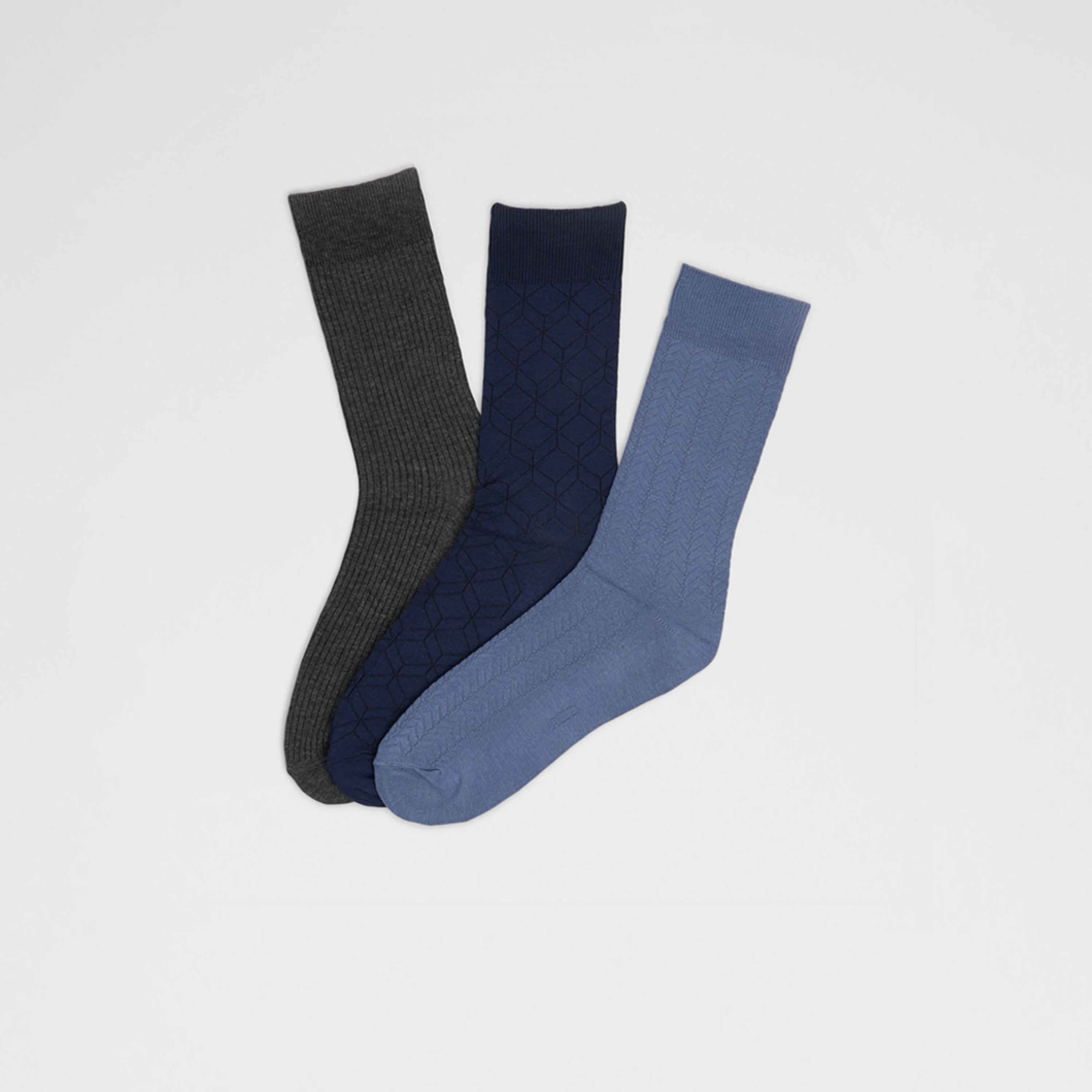 Aldo Textured Crew Length Socks - Set of 3-men-socks-image-2
