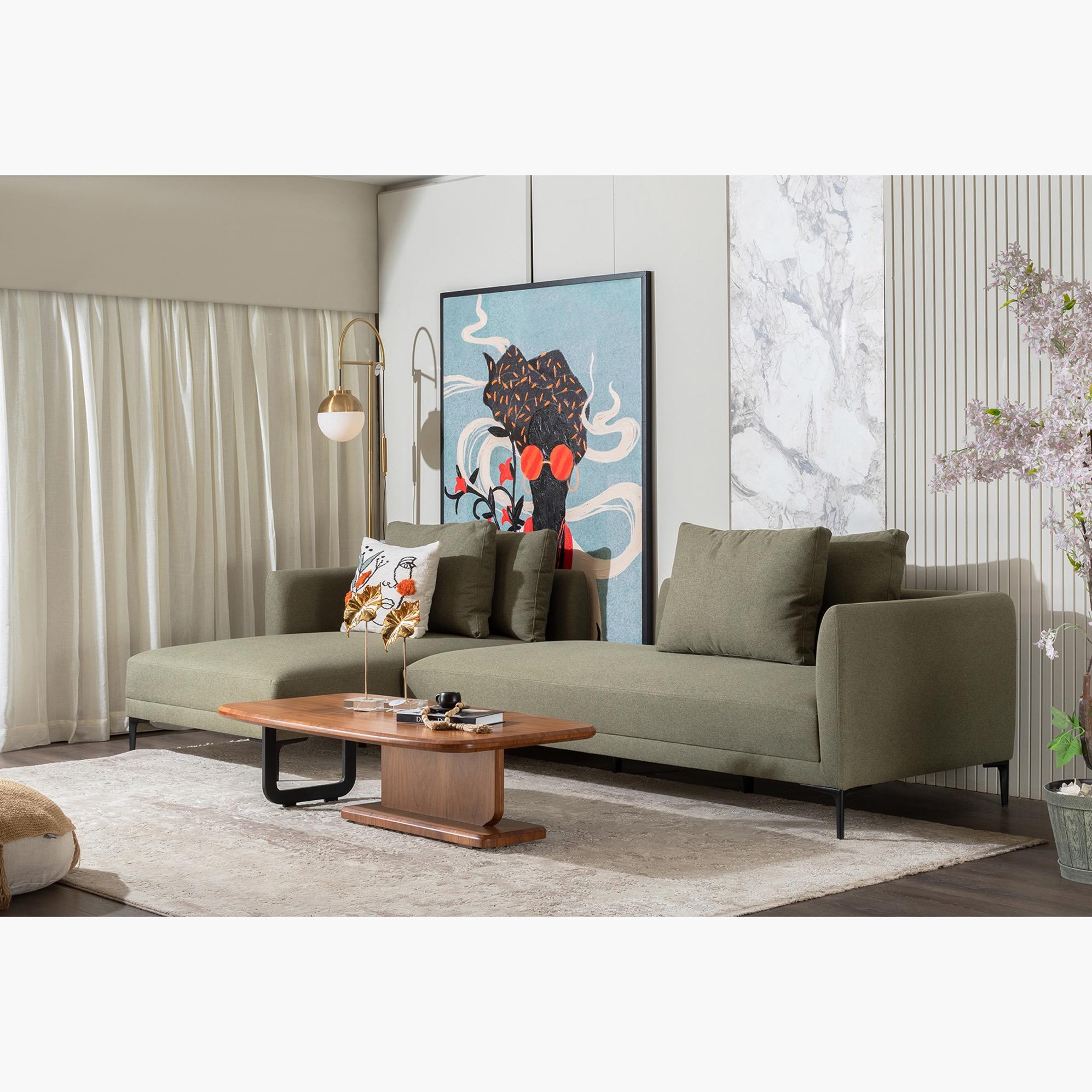 Fancy 4-Seater Fabric Right Corner Sofa