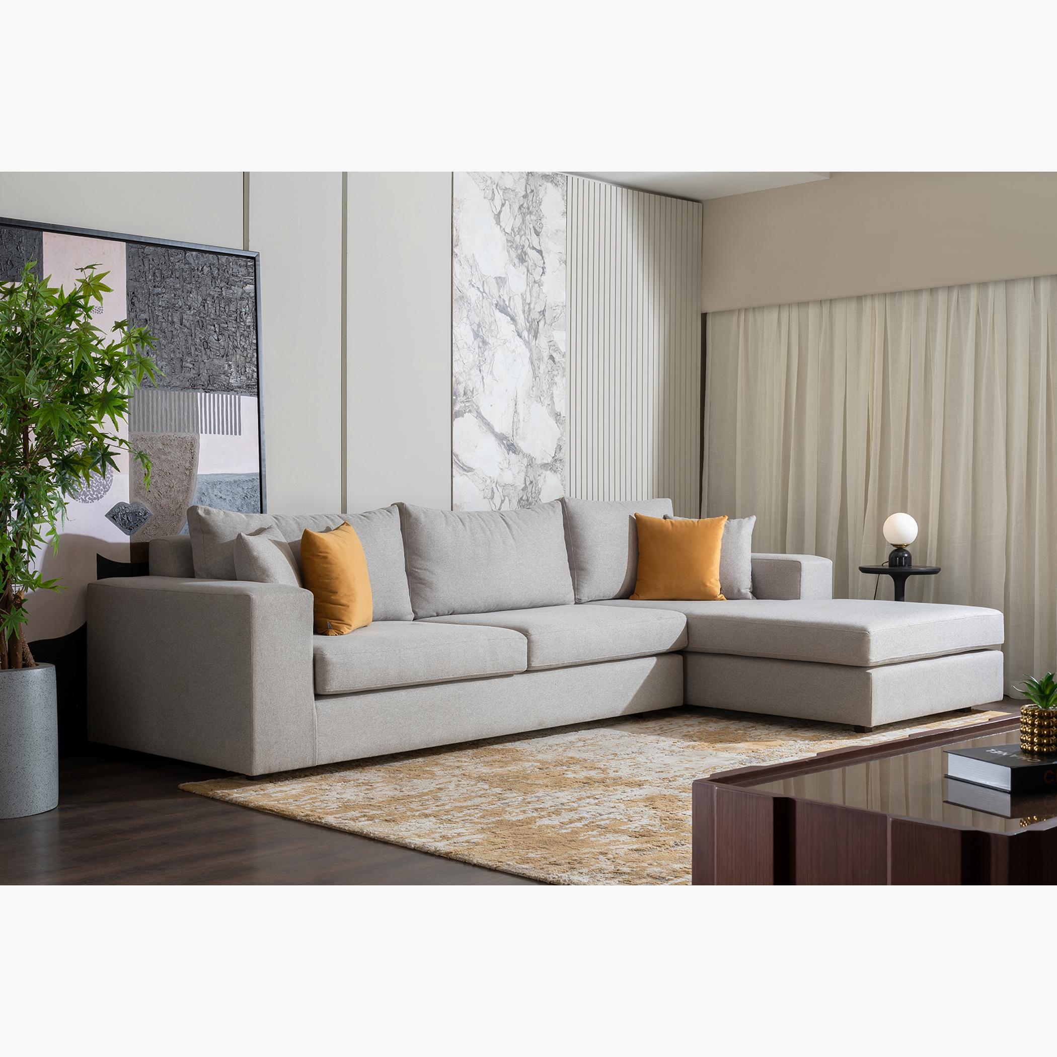 Comfy 4-Seater Linen Right Corner Sofa