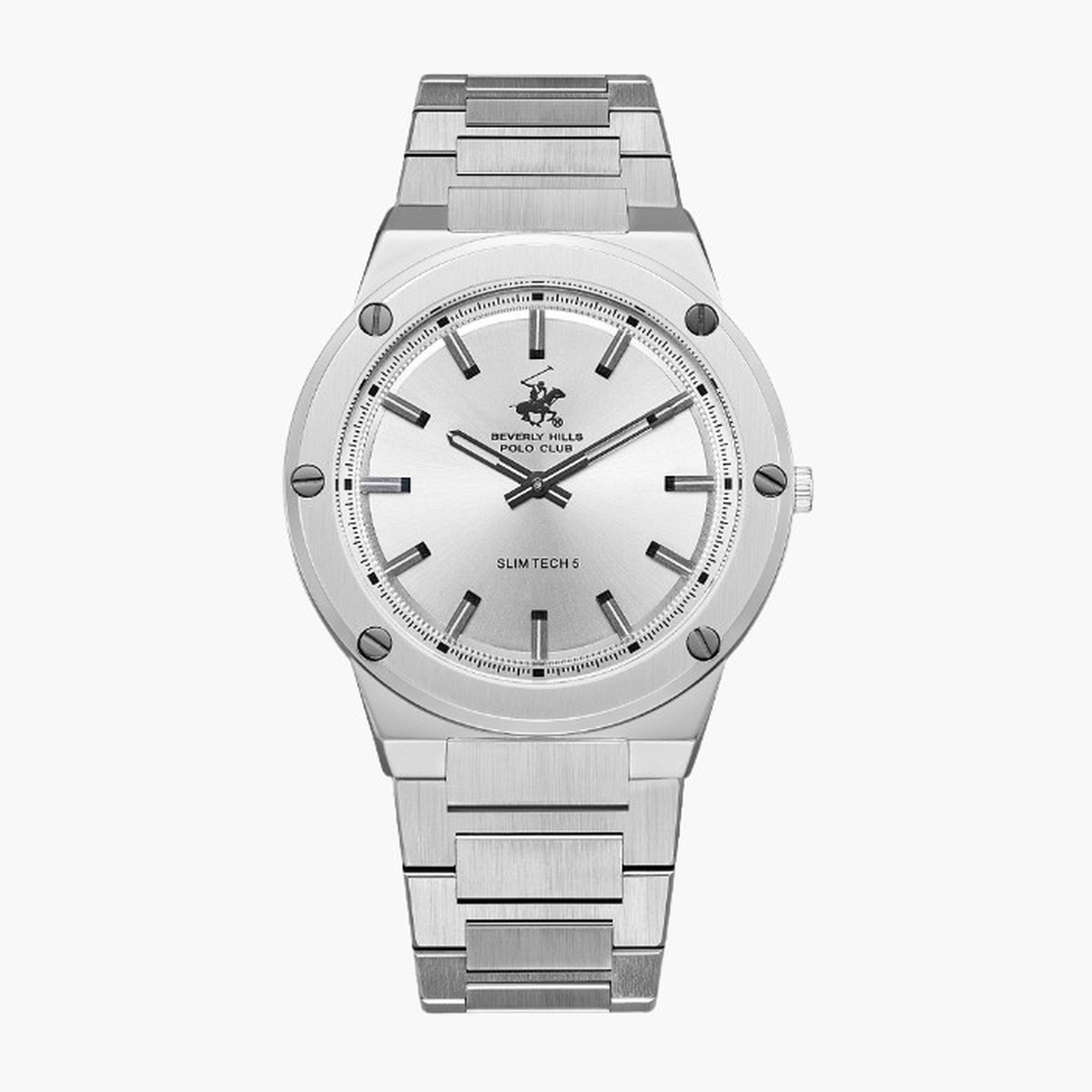 بيفرلي هيلز بولو كلزب- ساعة رجالية 41 مم تناظرية سوار معدني لون فضي-men-watchesandjewellery-watches-image-1