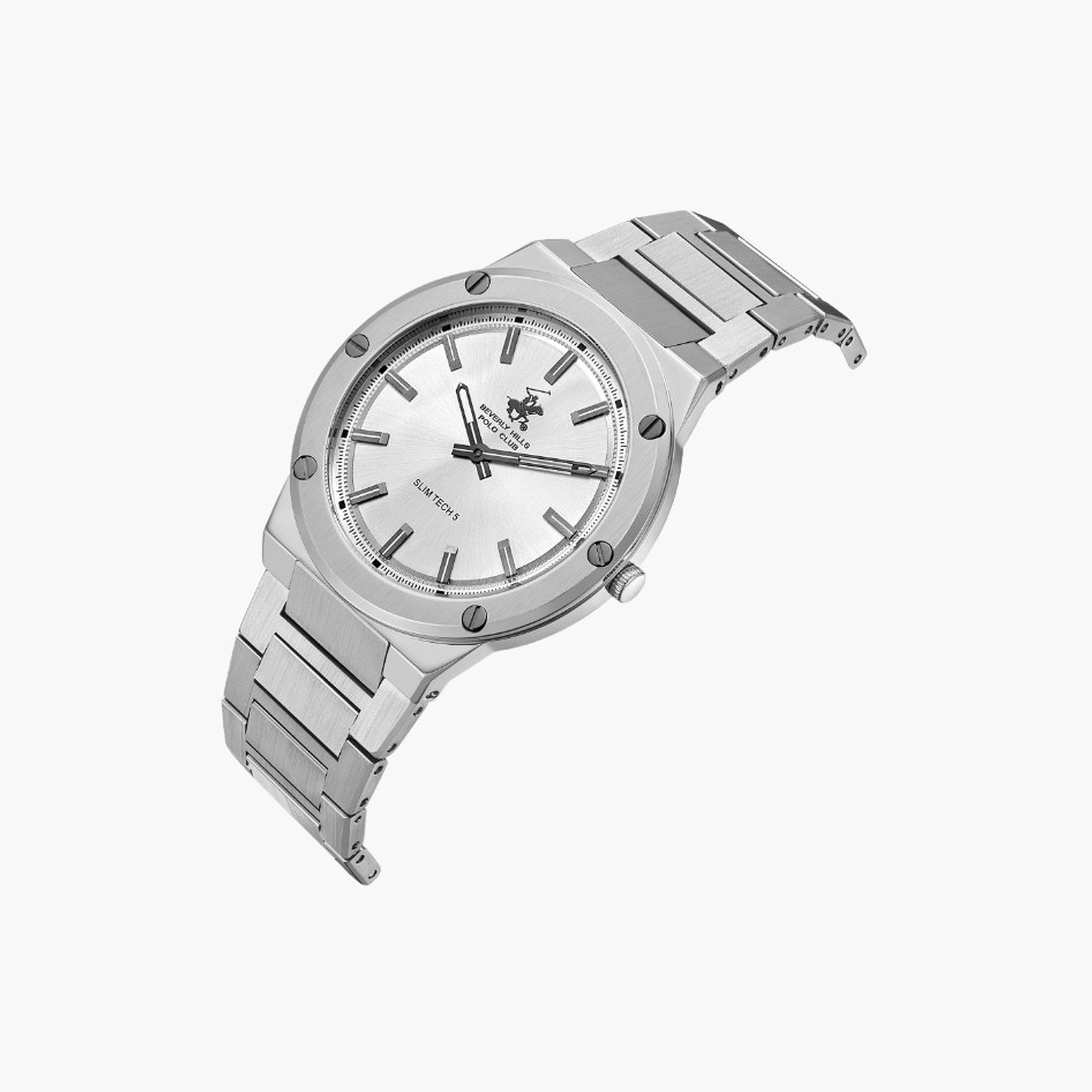 بيفرلي هيلز بولو كلزب- ساعة رجالية 41 مم تناظرية سوار معدني لون فضي-men-watchesandjewellery-watches-image-4