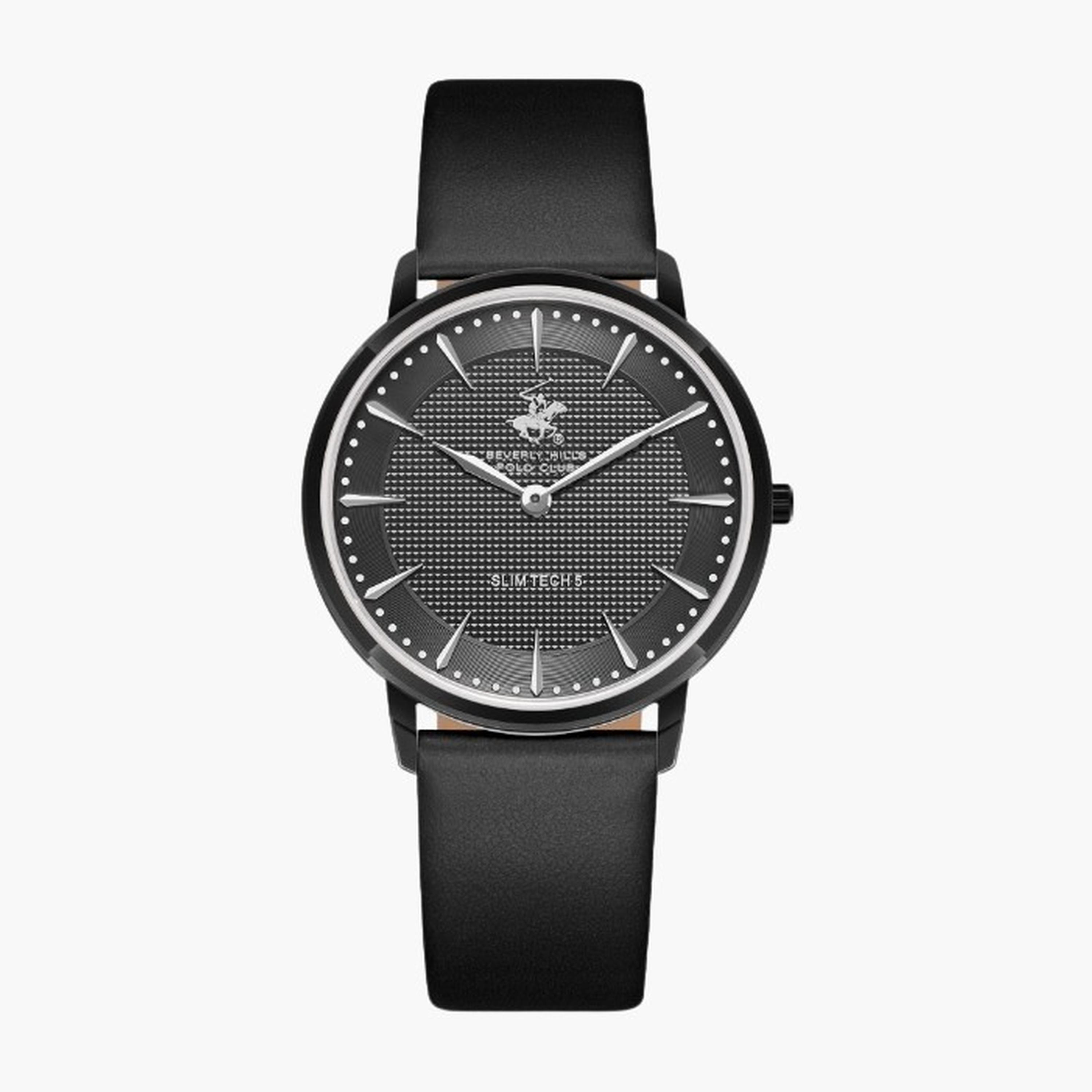 بيفرلي هيلز بولو كلزب- ساعة رجالية تناظرية سوار جلدي لون أسود-men-watchesandjewellery-watches-image-1