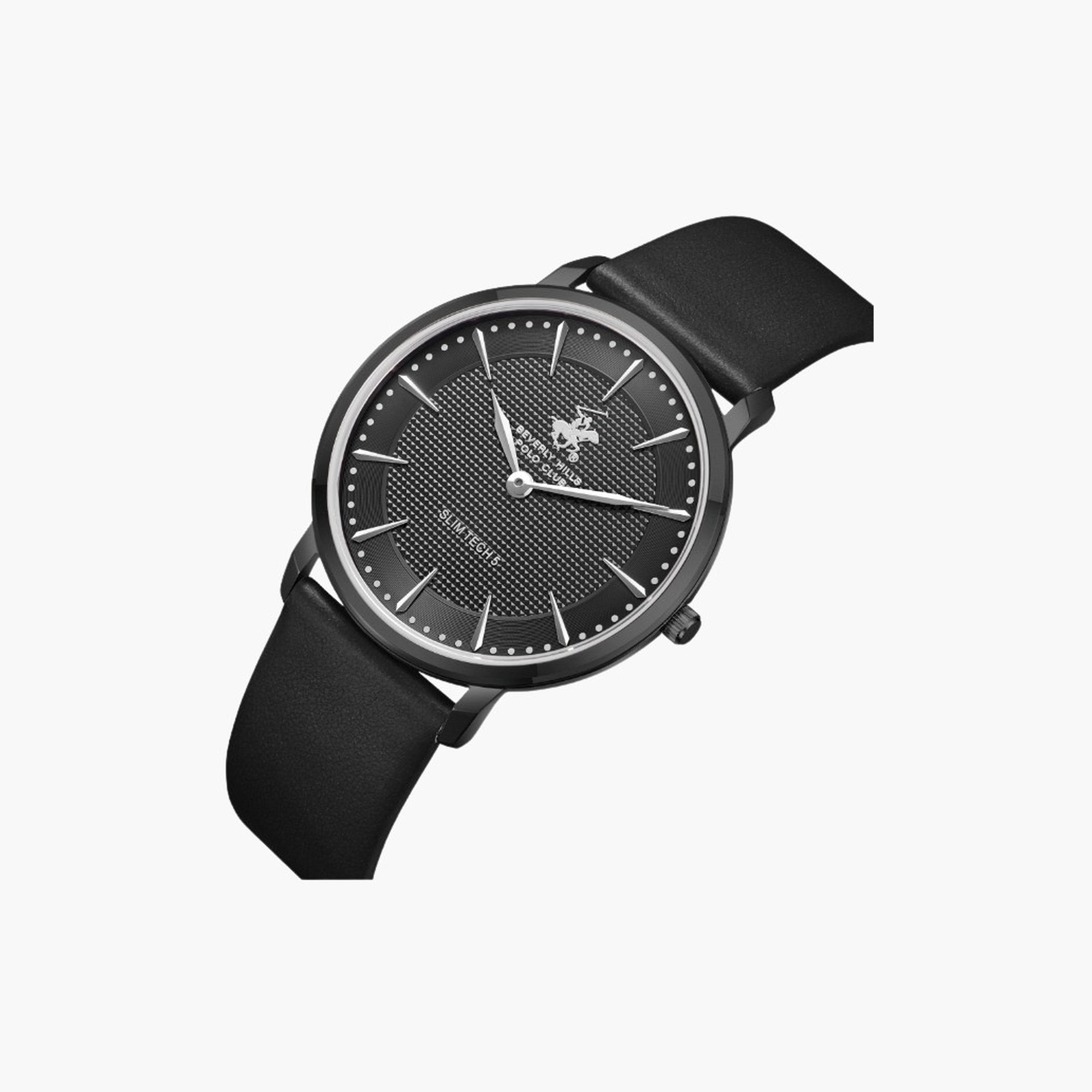 بيفرلي هيلز بولو كلزب- ساعة رجالية تناظرية سوار جلدي لون أسود-men-watchesandjewellery-watches-image-2