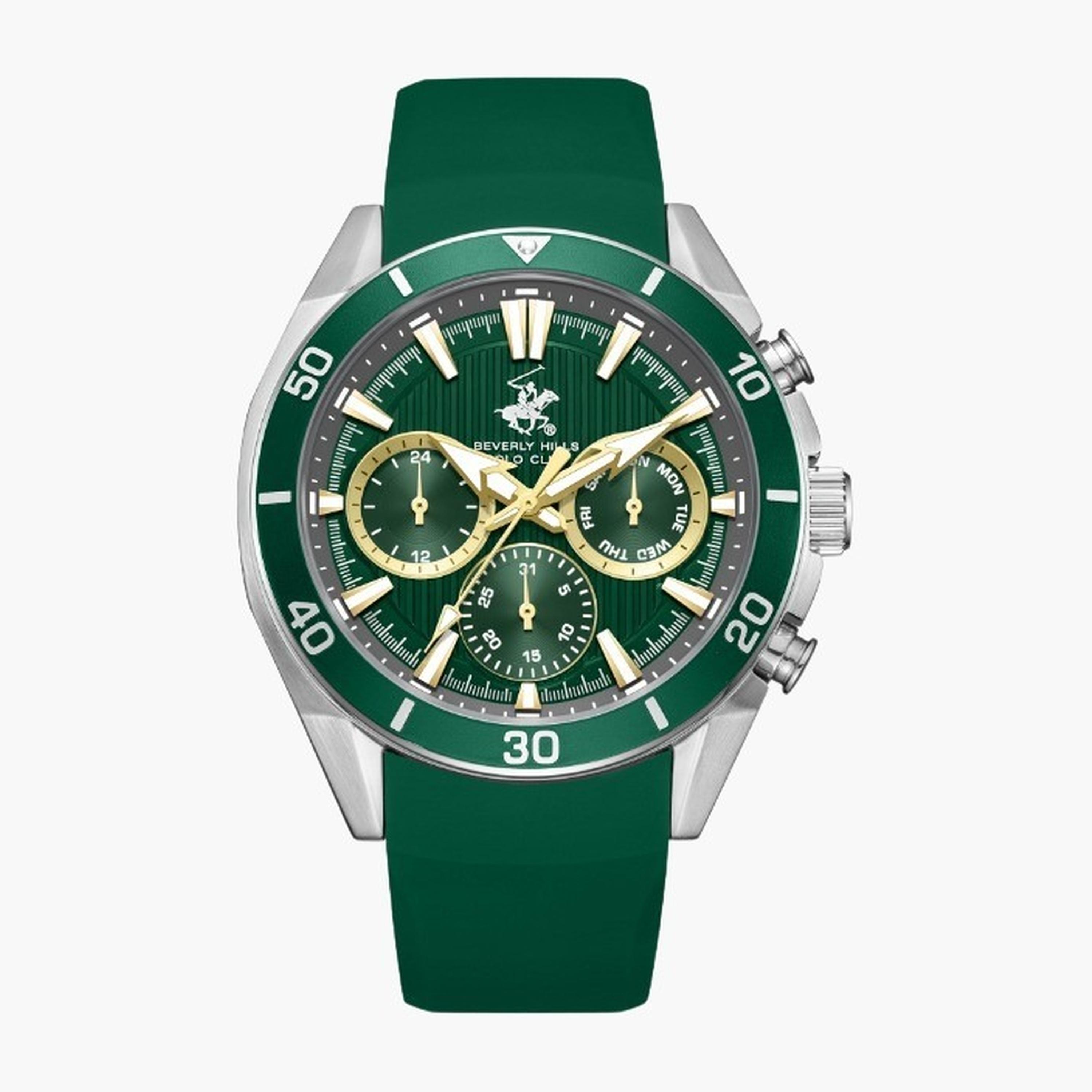 بيفرلي هيلز بولو كلزب- ساعة رجالية كرونوغراف سوار سيليكون لون أخضر-men-watchesandjewellery-watches-image-1