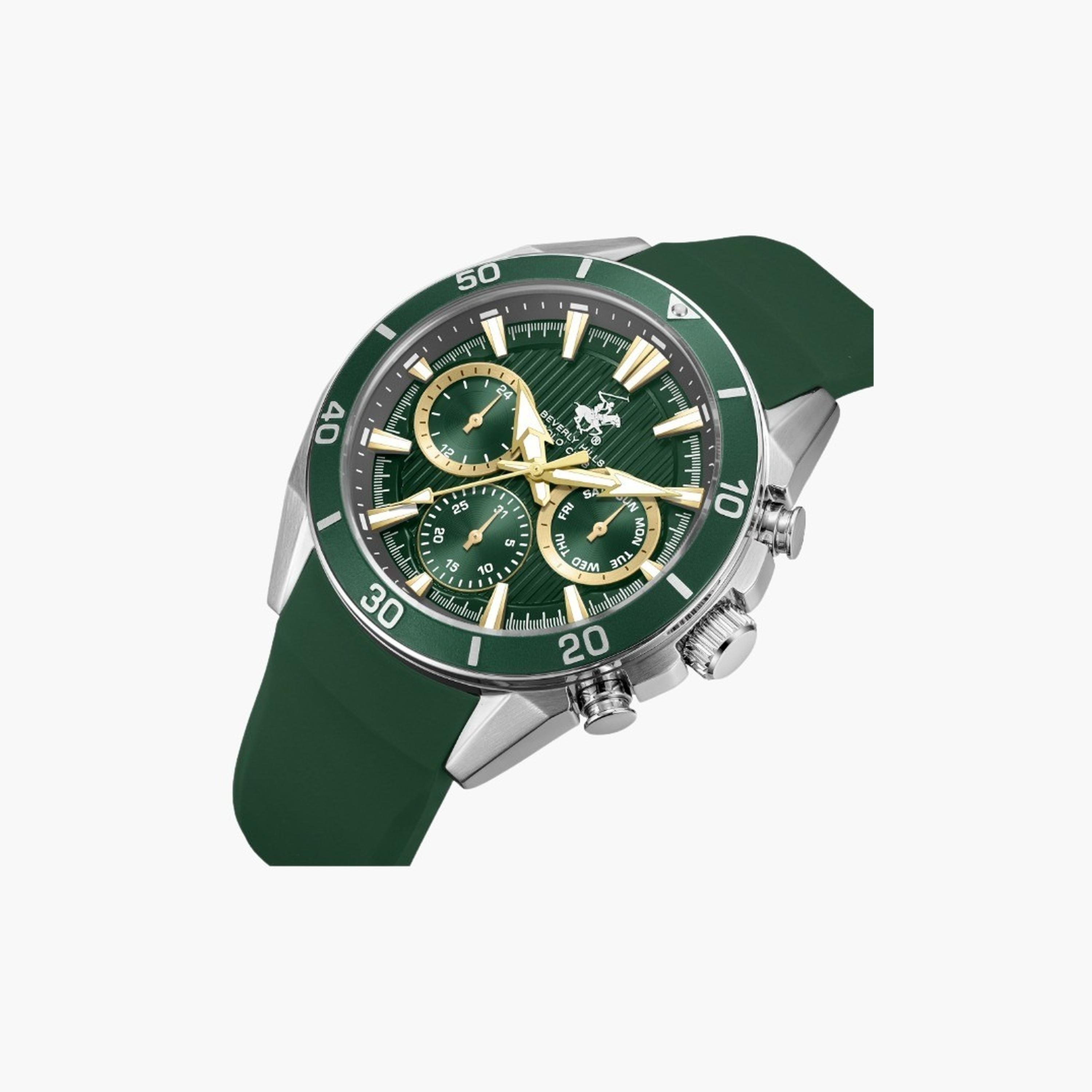 بيفرلي هيلز بولو كلزب- ساعة رجالية كرونوغراف سوار سيليكون لون أخضر-men-watchesandjewellery-watches-image-2