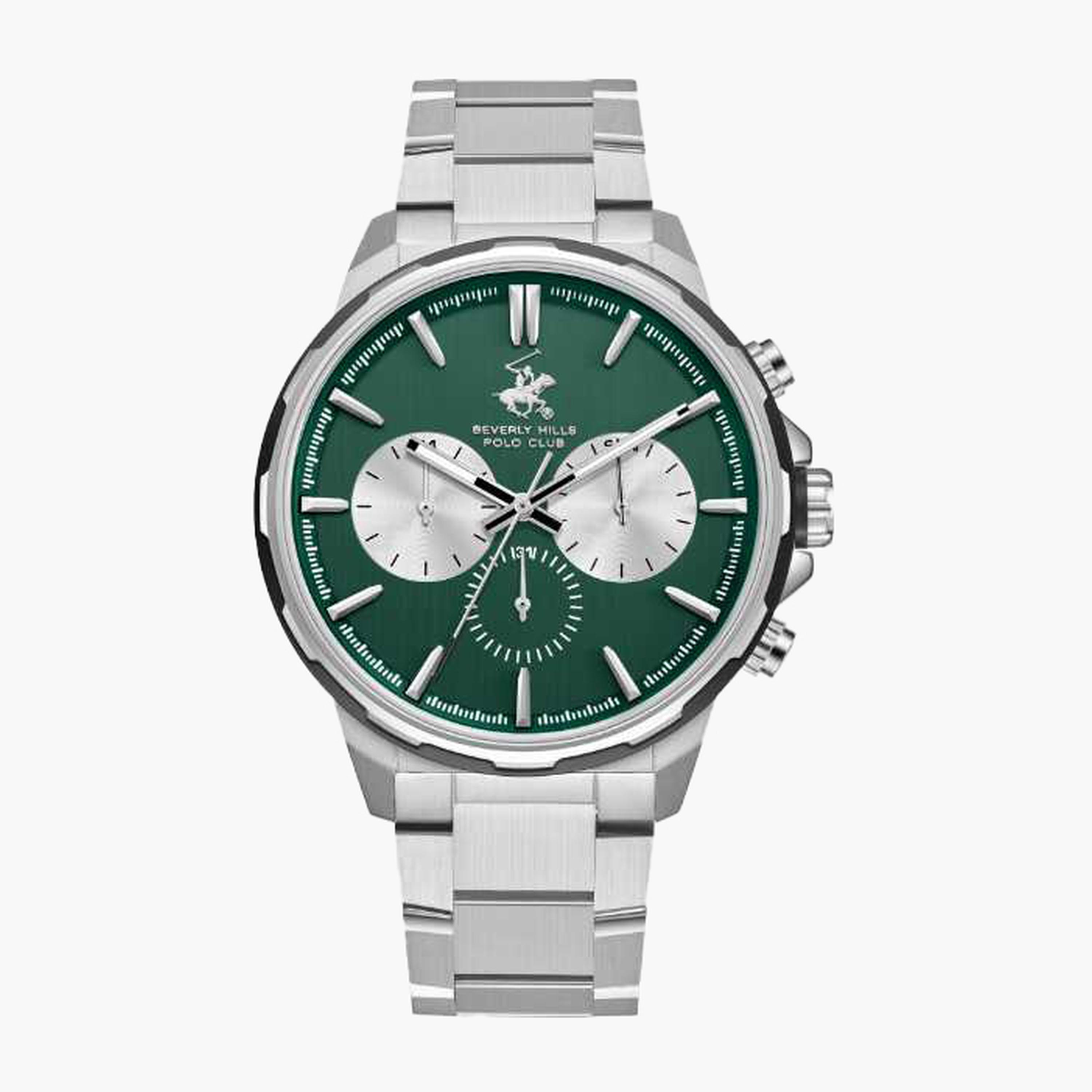 بيفرلي هيلز بولو كلزب- ساعة رجالية 45 مم كرونوغراف سوار معدني لون أخضر غامق-men-watchesandjewellery-watches-image-1