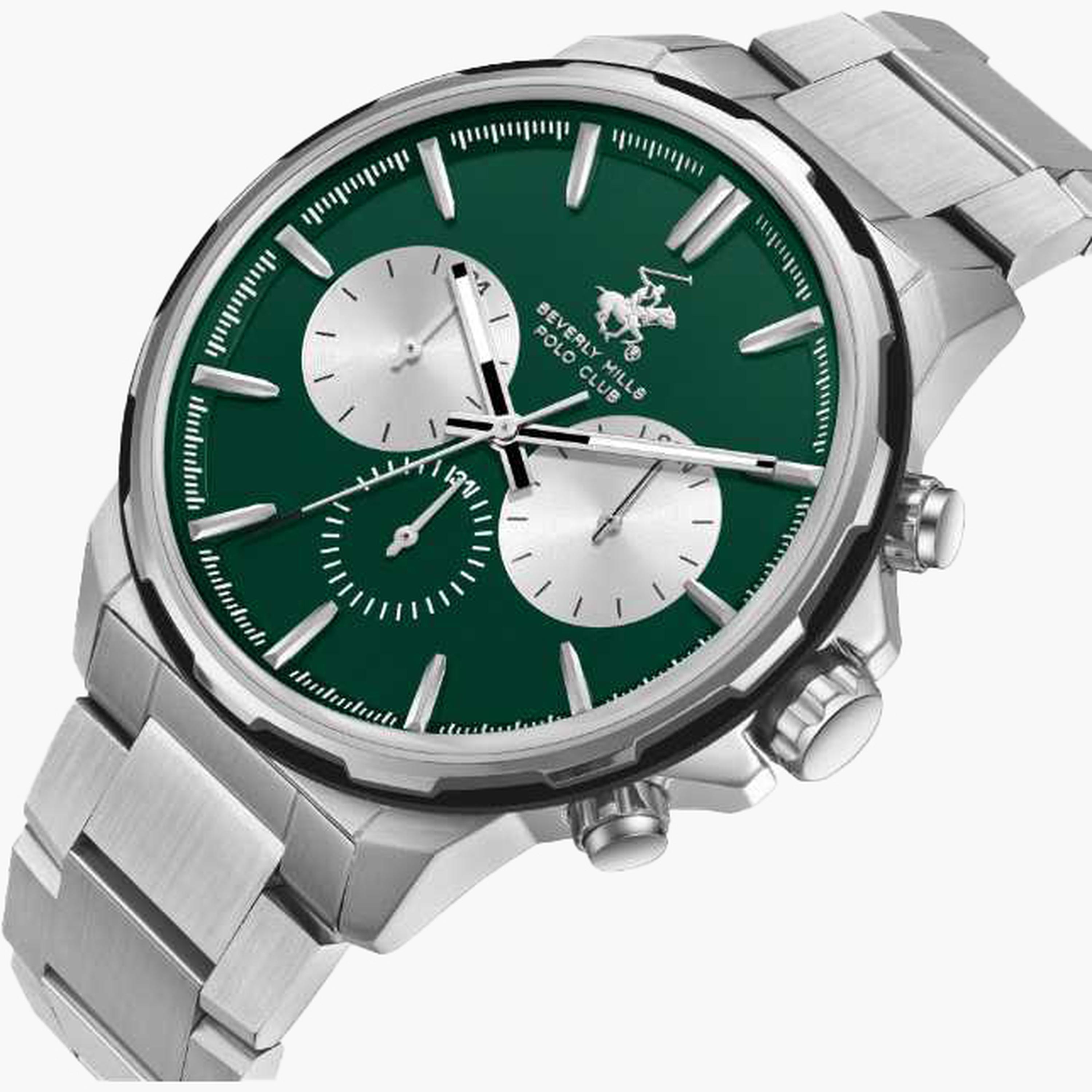 بيفرلي هيلز بولو كلزب- ساعة رجالية 45 مم كرونوغراف سوار معدني لون أخضر غامق-men-watchesandjewellery-watches-image-2
