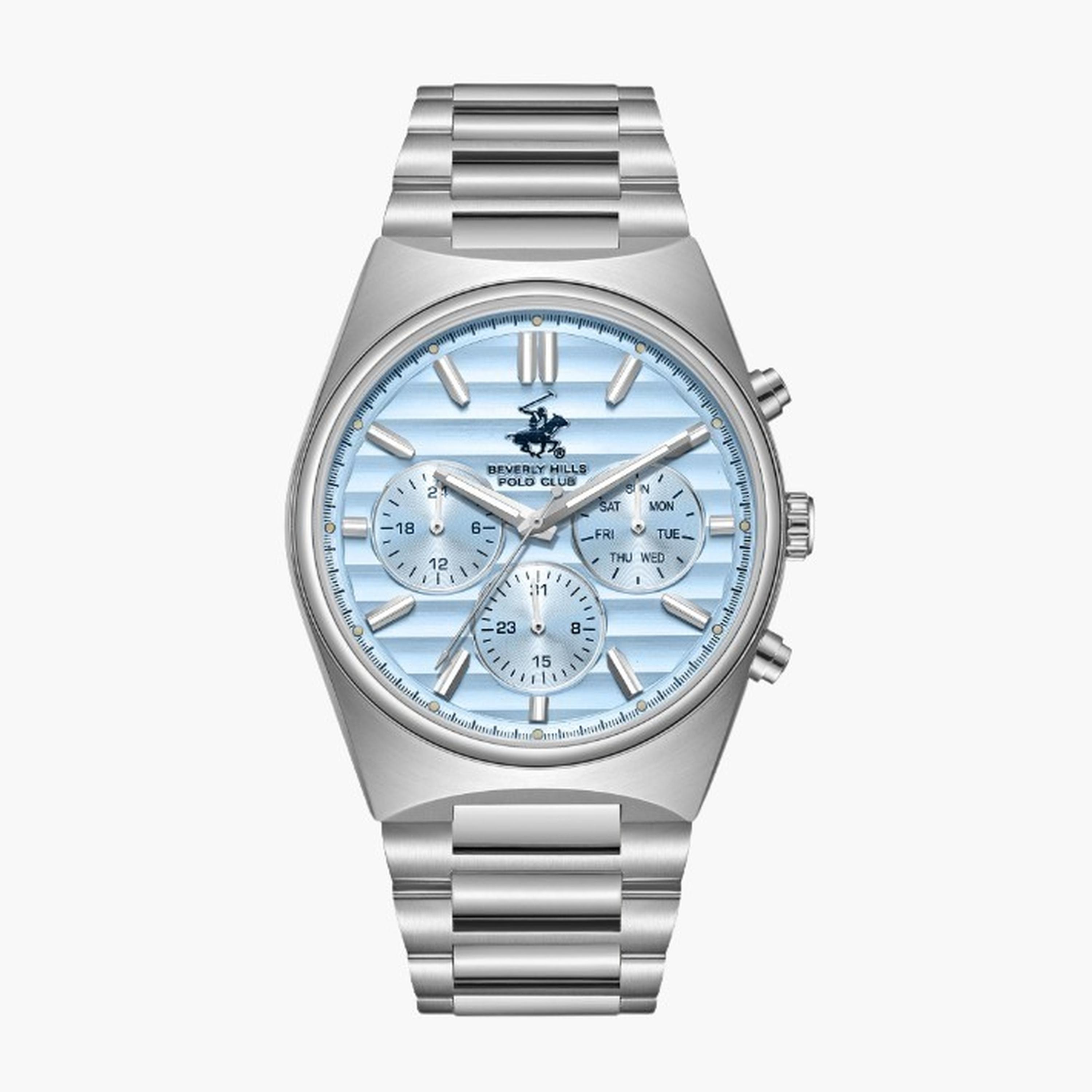 بيفرلي هيلز بولو كلزب- ساعة رجالية 41 مم كرونوغراف سوار معدني لون أزرق-men-watchesandjewellery-watches-image-1