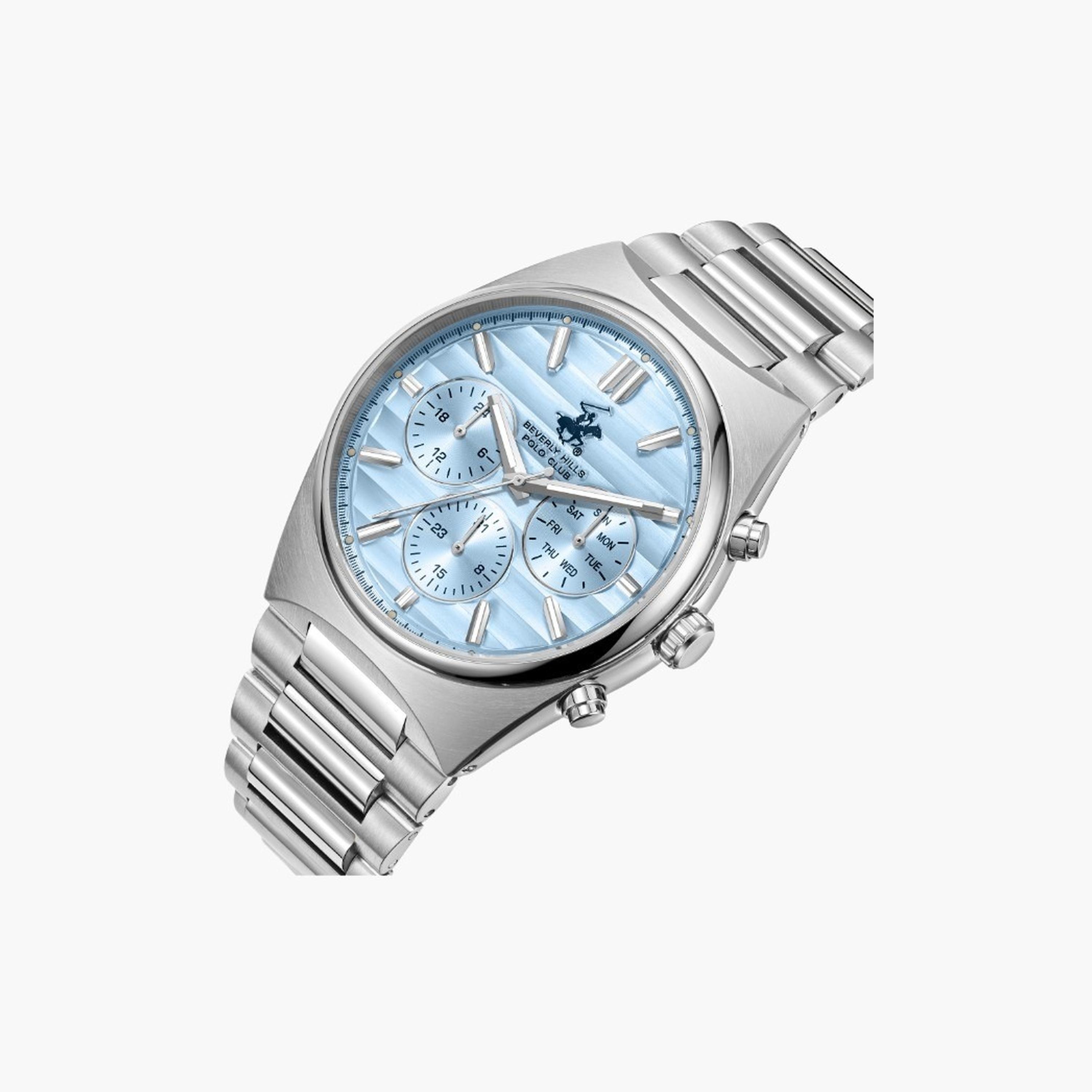 بيفرلي هيلز بولو كلزب- ساعة رجالية 41 مم كرونوغراف سوار معدني لون أزرق-men-watchesandjewellery-watches-image-2