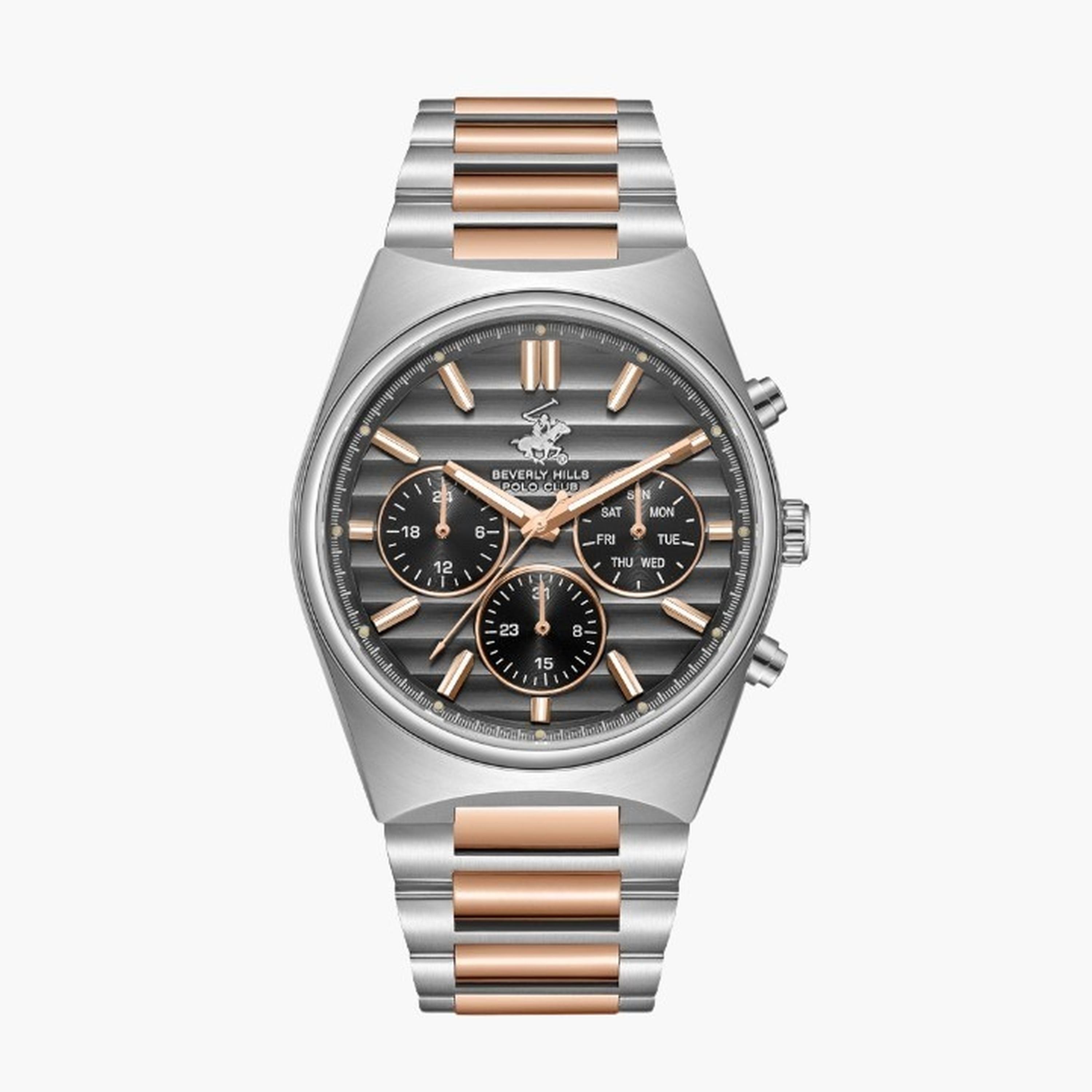 بيفرلي هيلز بولو كلزب- ساعة رجالية 41 مم كرونوغراف سوار معدني لون أسود-men-watchesandjewellery-watches-image-1