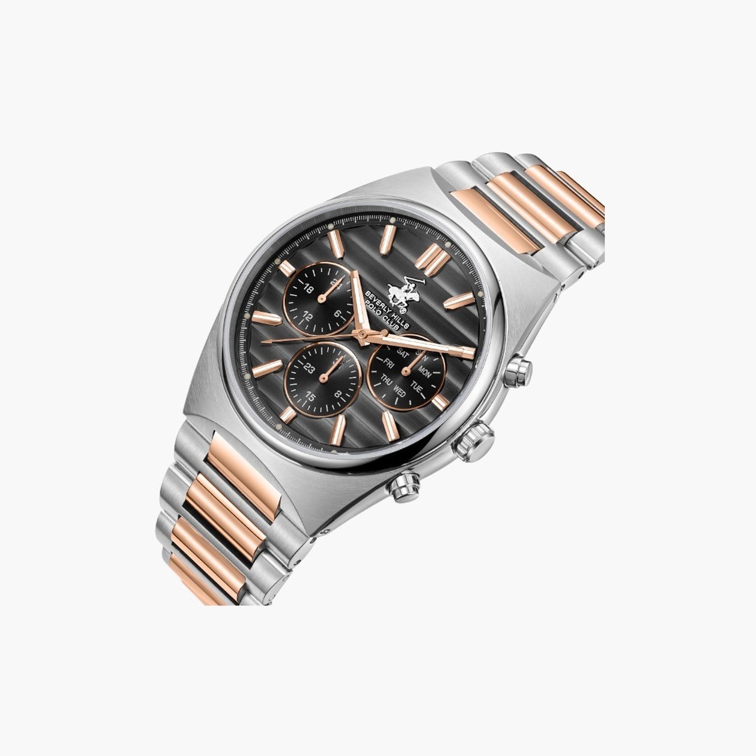بيفرلي هيلز بولو كلزب- ساعة رجالية 41 مم كرونوغراف سوار معدني لون أسود-men-watchesandjewellery-watches-image-2