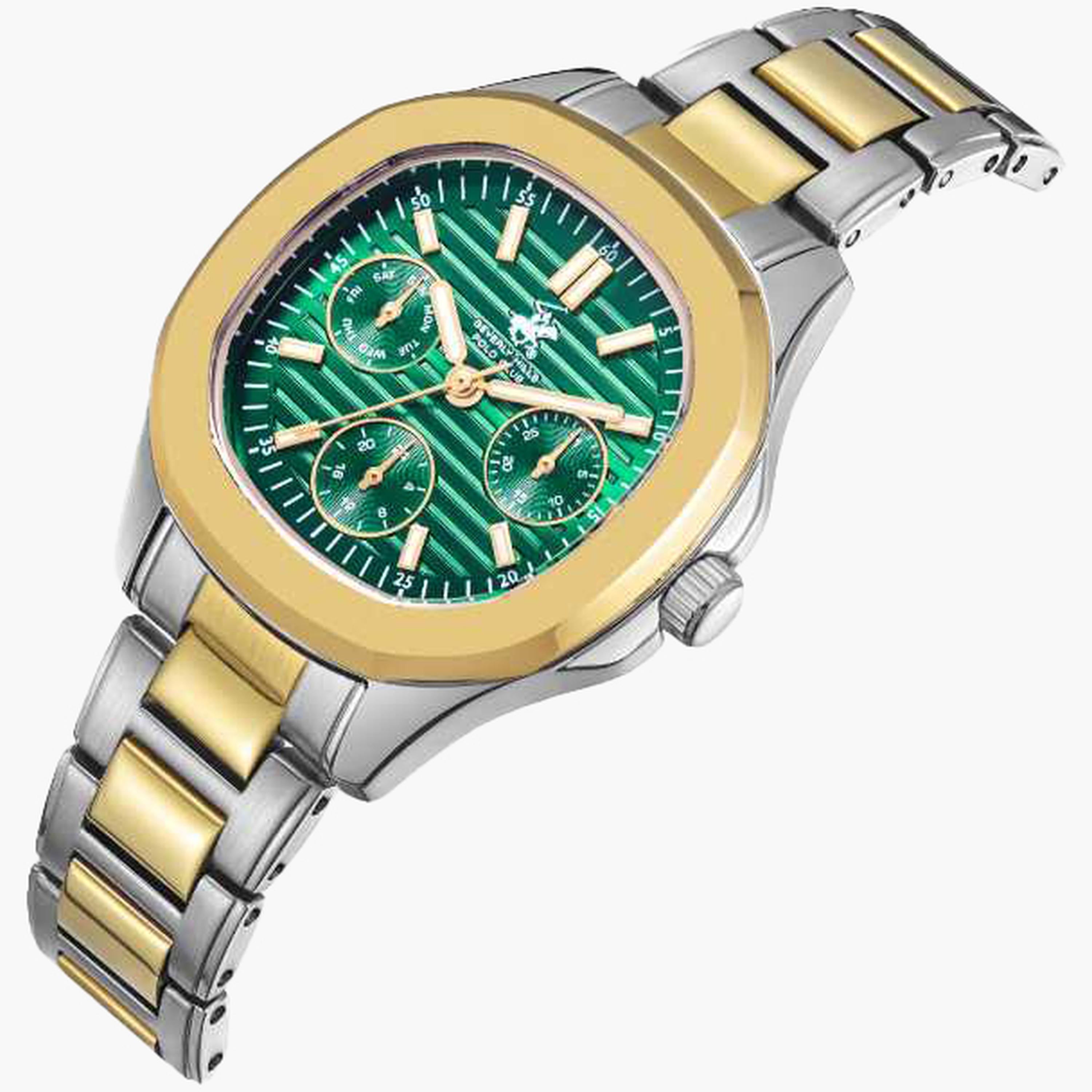 بيفرلي هيلز بولو كلزب- ساعة نسائية 34 مم كرونوغراف سوار معدني لون أخضر غامق-women-watchesandjewellery-watches-image-2