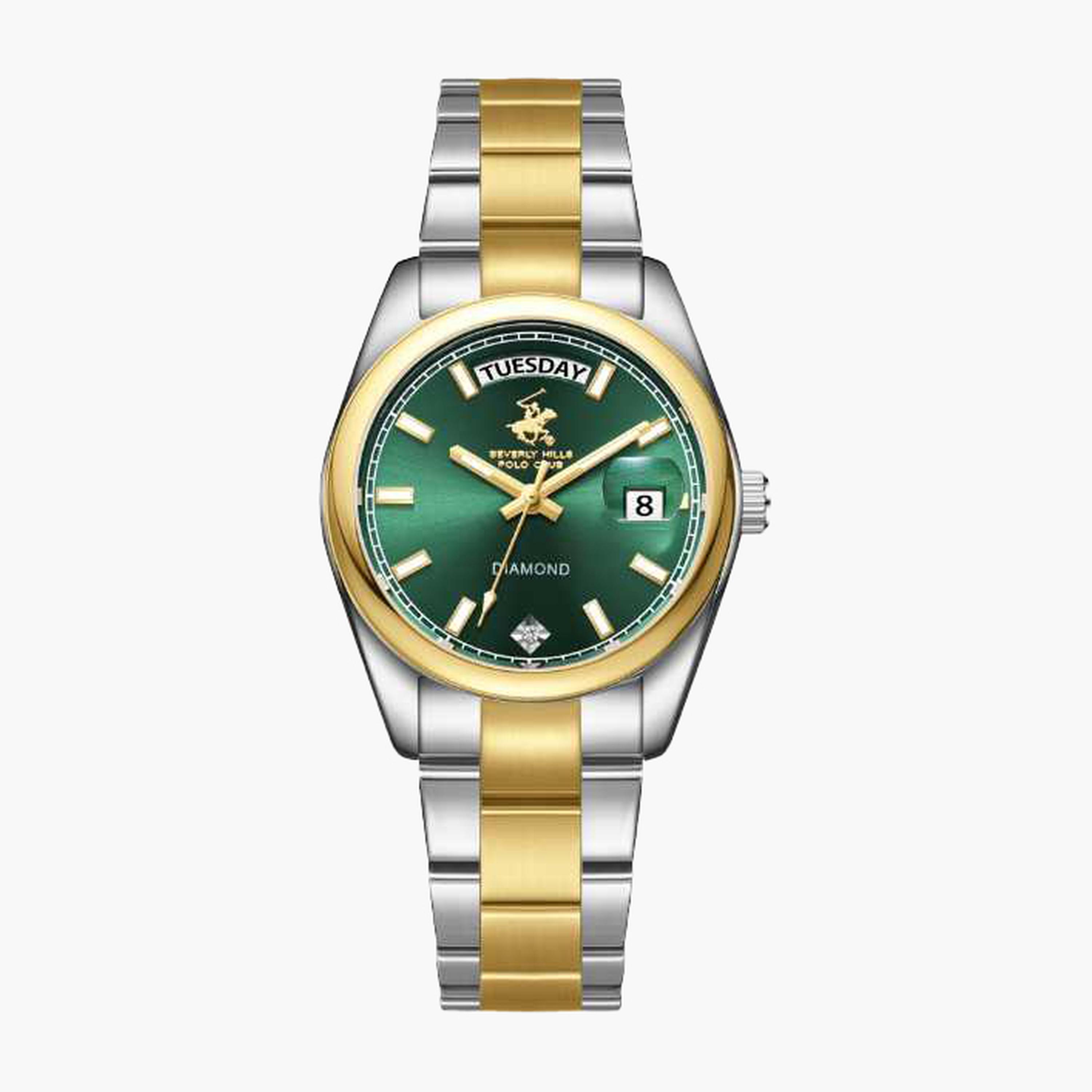 بيفرلي هيلز بولو كلزب- ساعة نسائية 34 مم تناظرية سوار معدني لون أخضر غامق-women-watchesandjewellery-watches-image-1