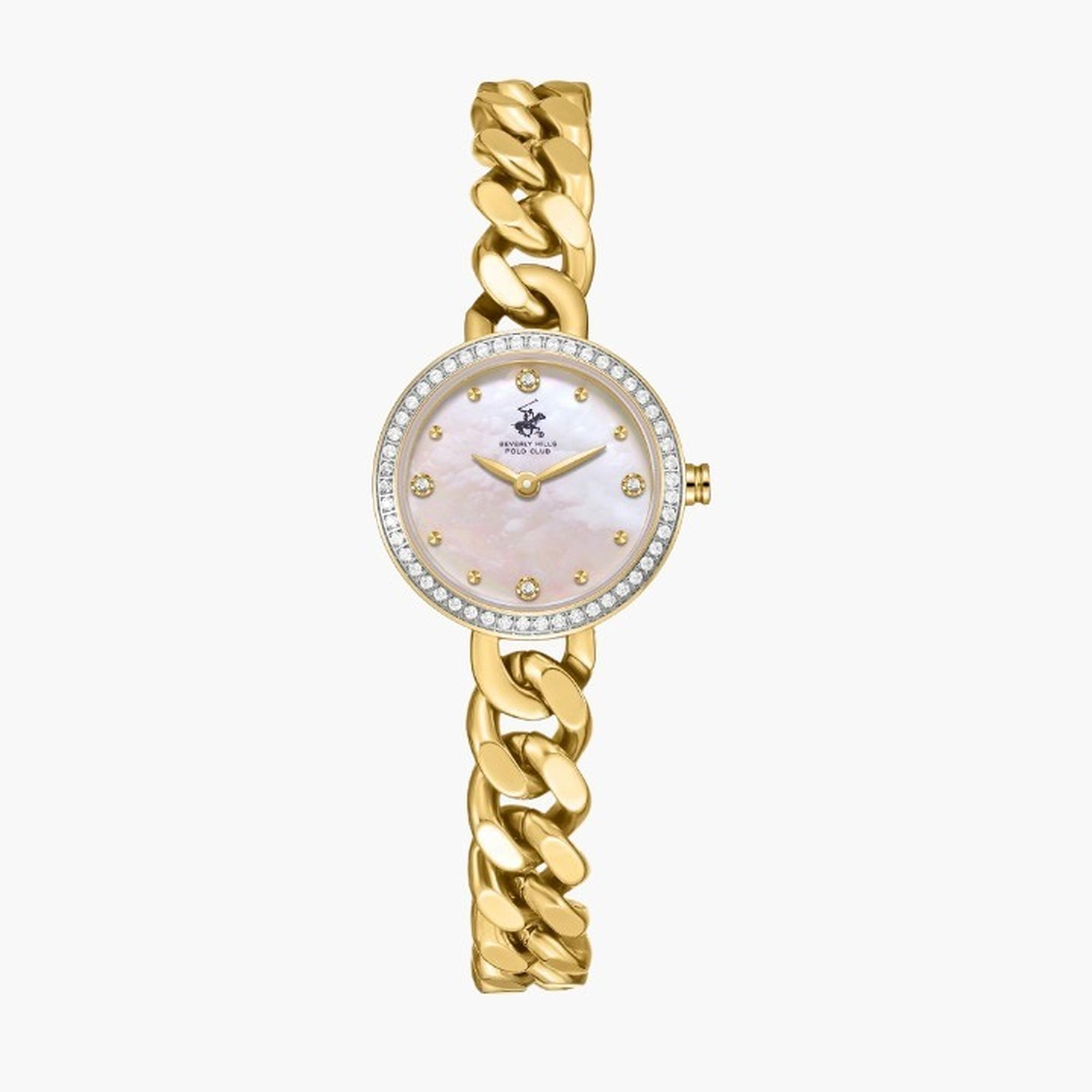 بيفرلي هيلز بولو كلزب- ساعة نسائية 25 مم تناظرية سوار معدني لون لؤلؤي-women-watchesandjewellery-watches-image-1