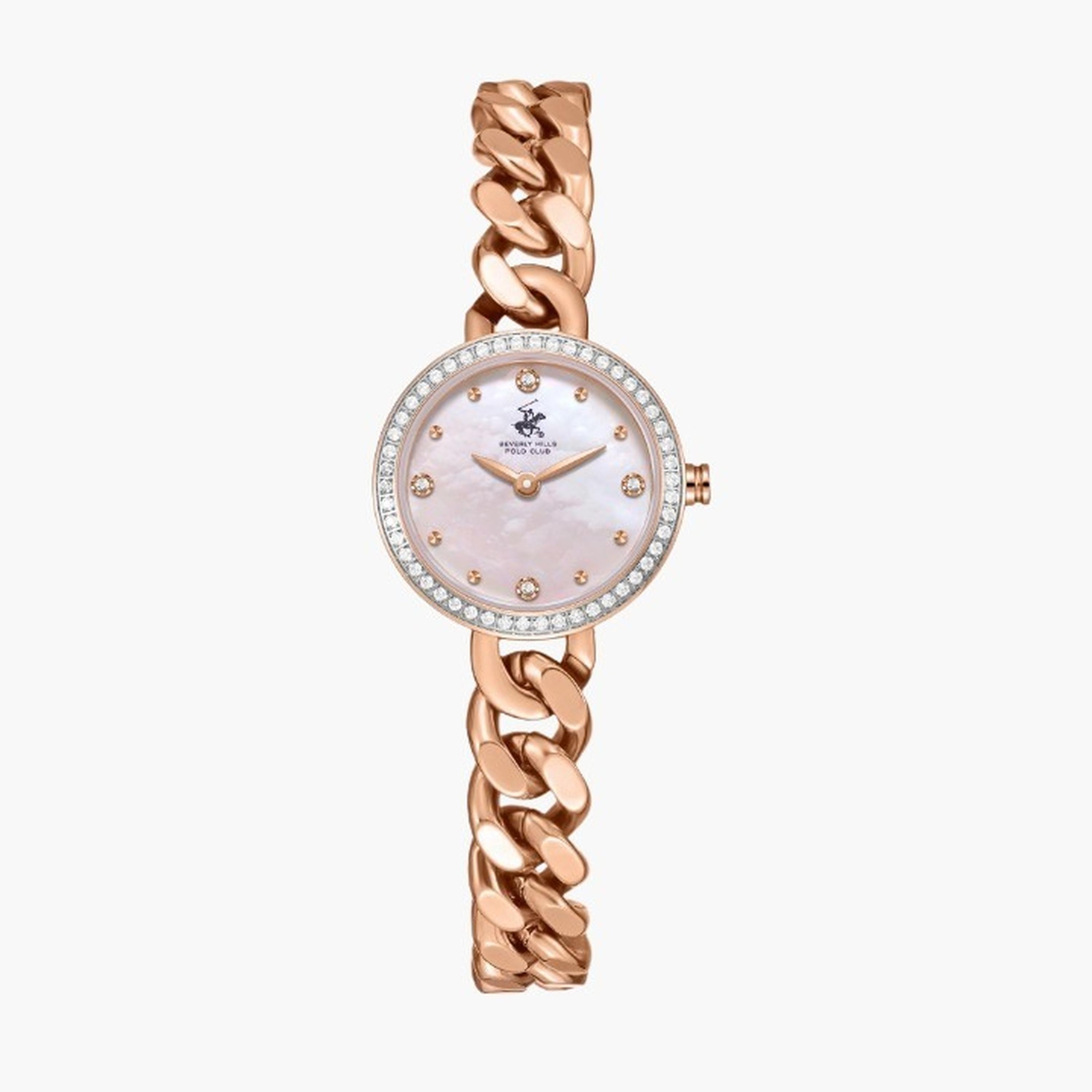 بيفرلي هيلز بولو كلزب- ساعة نسائية 25 مم تناظرية سوار معدني لون لؤلؤي-women-watchesandjewellery-watches-image-1