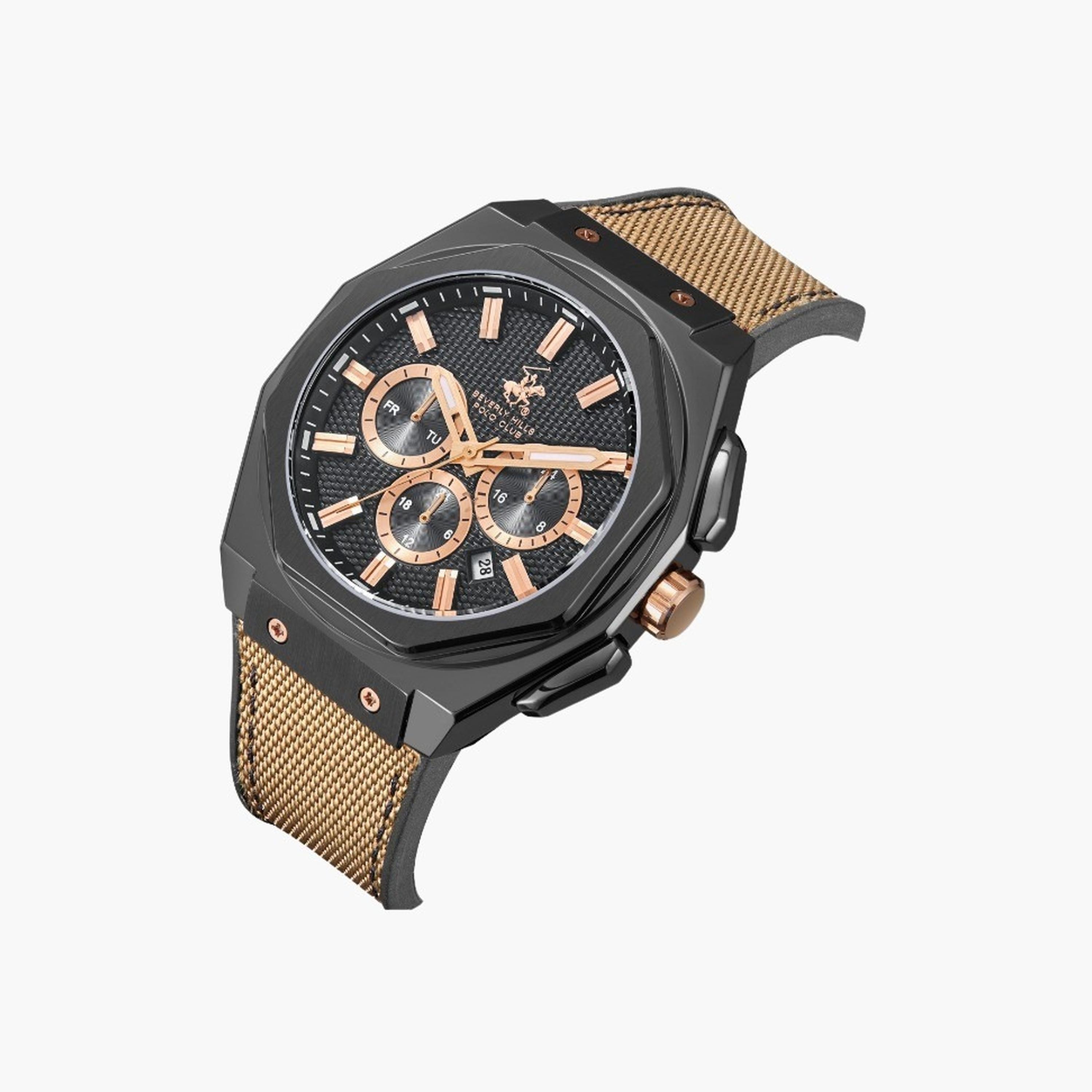 بيفرلي هيلز بولو كلزب- ساعة رجالية 45 مم كرونوغراف سوار سيليكون لون أسود-men-watchesandjewellery-watches-image-2