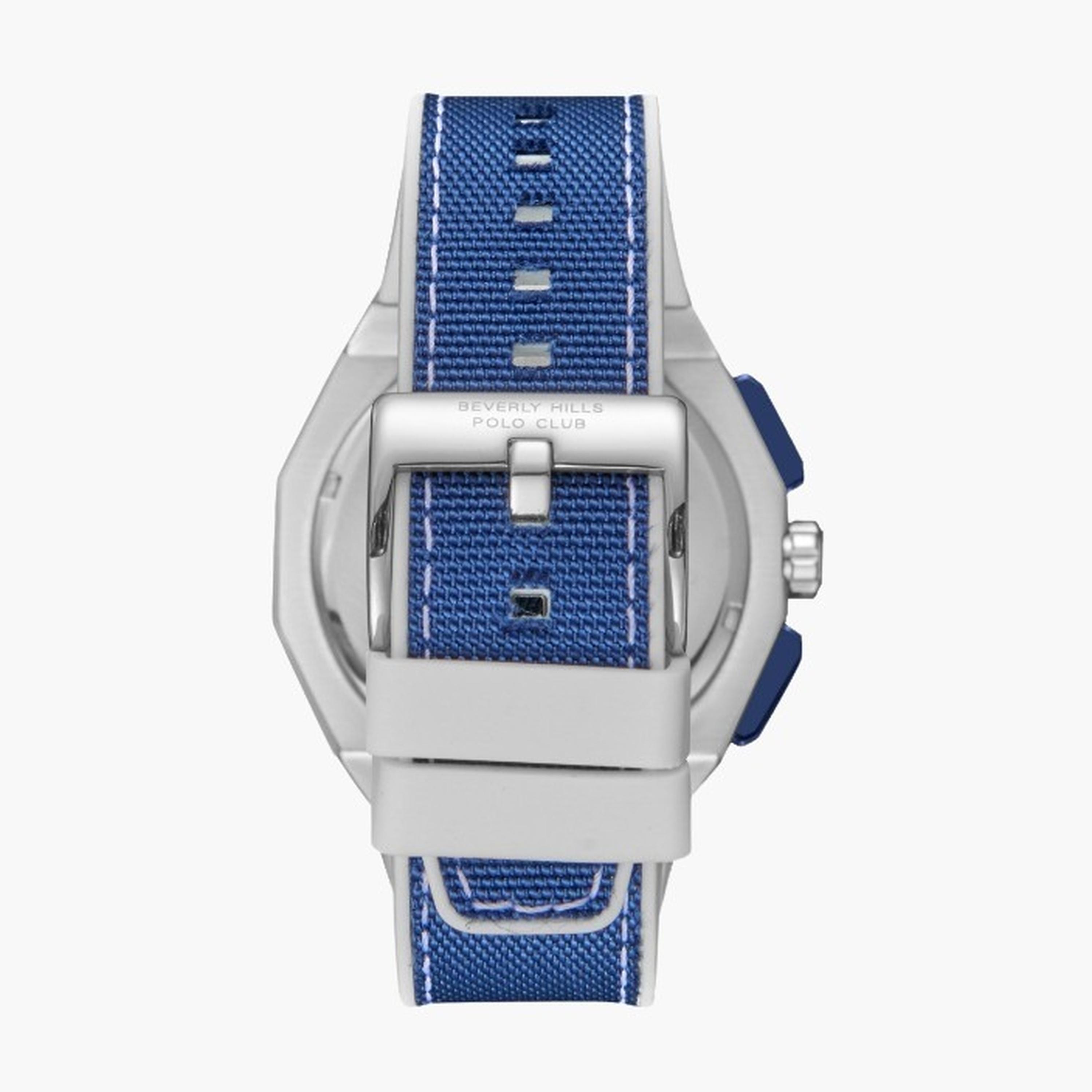بيفرلي هيلز بولو كلزب- ساعة رجالية 45 مم كرونوغراف سوار سيليكون لون أزرق-men-watchesandjewellery-watches-image-4