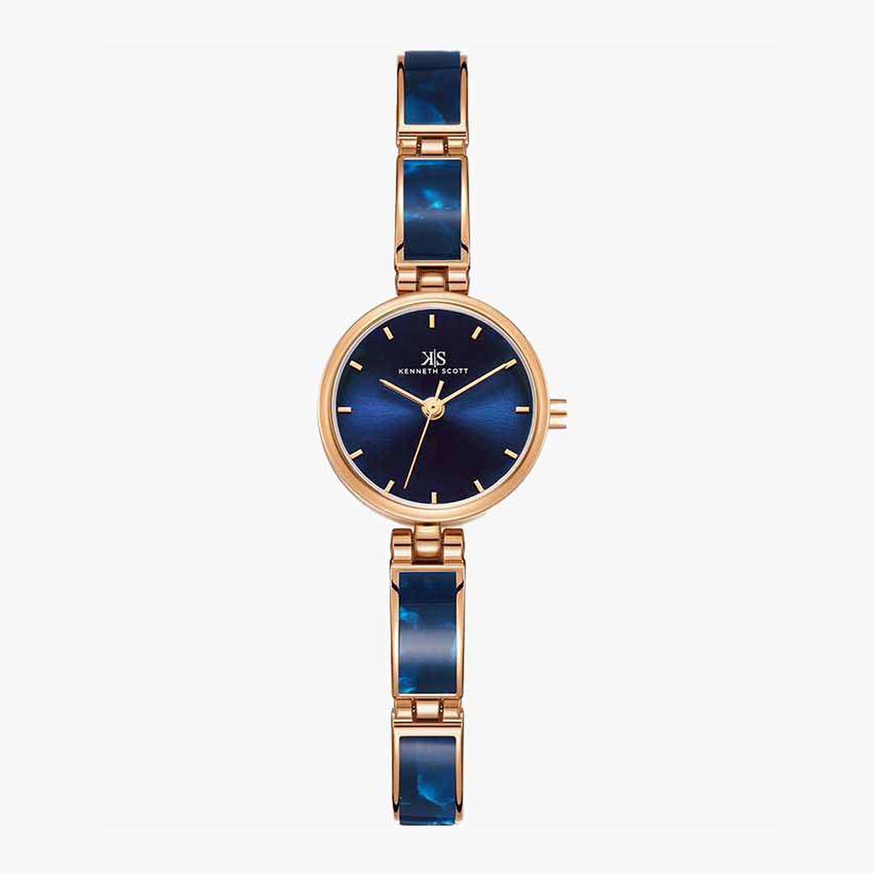 كينيث سكوت- ساعة نسائية 22 مم تناظرية سوار بلاستيكي محقون لون أزرق-women-watchesandjewellery-watches-image-1