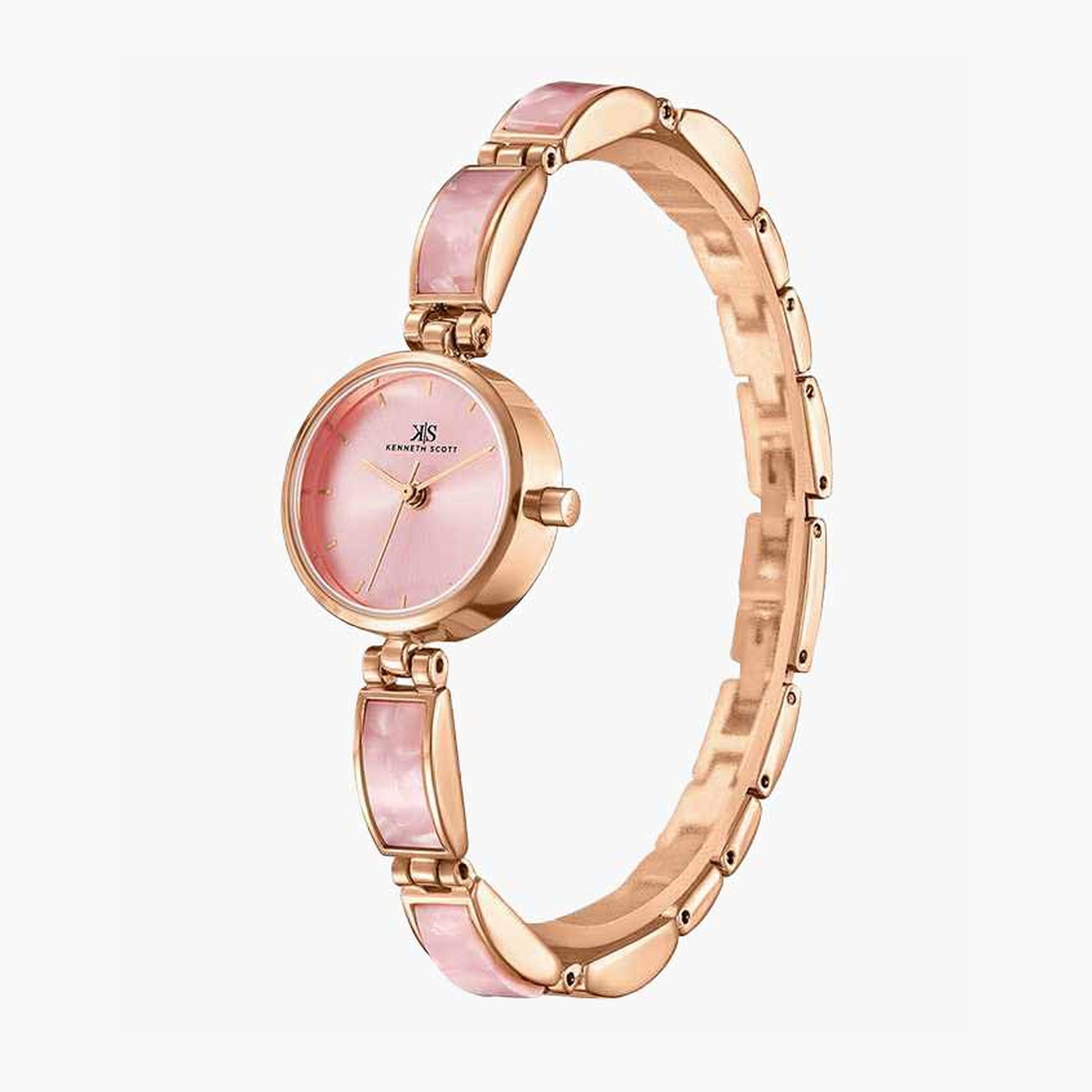 Kenneth Scott Women's 22MM Pink Analog Plastic Strap Watch | K24502-RCPP-women-watchesandjewellery-watches-image-2