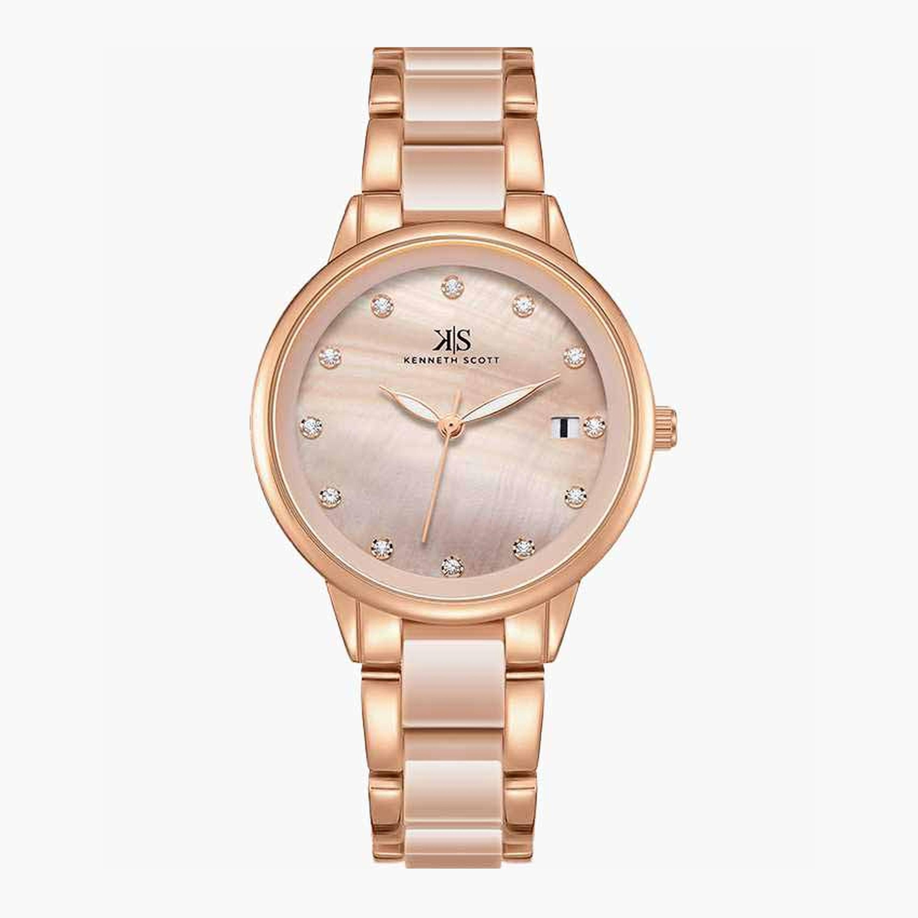 كينيث سكوت- ساعة نسائية موب تناظرية سوار بلاستيكي محقون لون-women-watchesandjewellery-watches-image-2