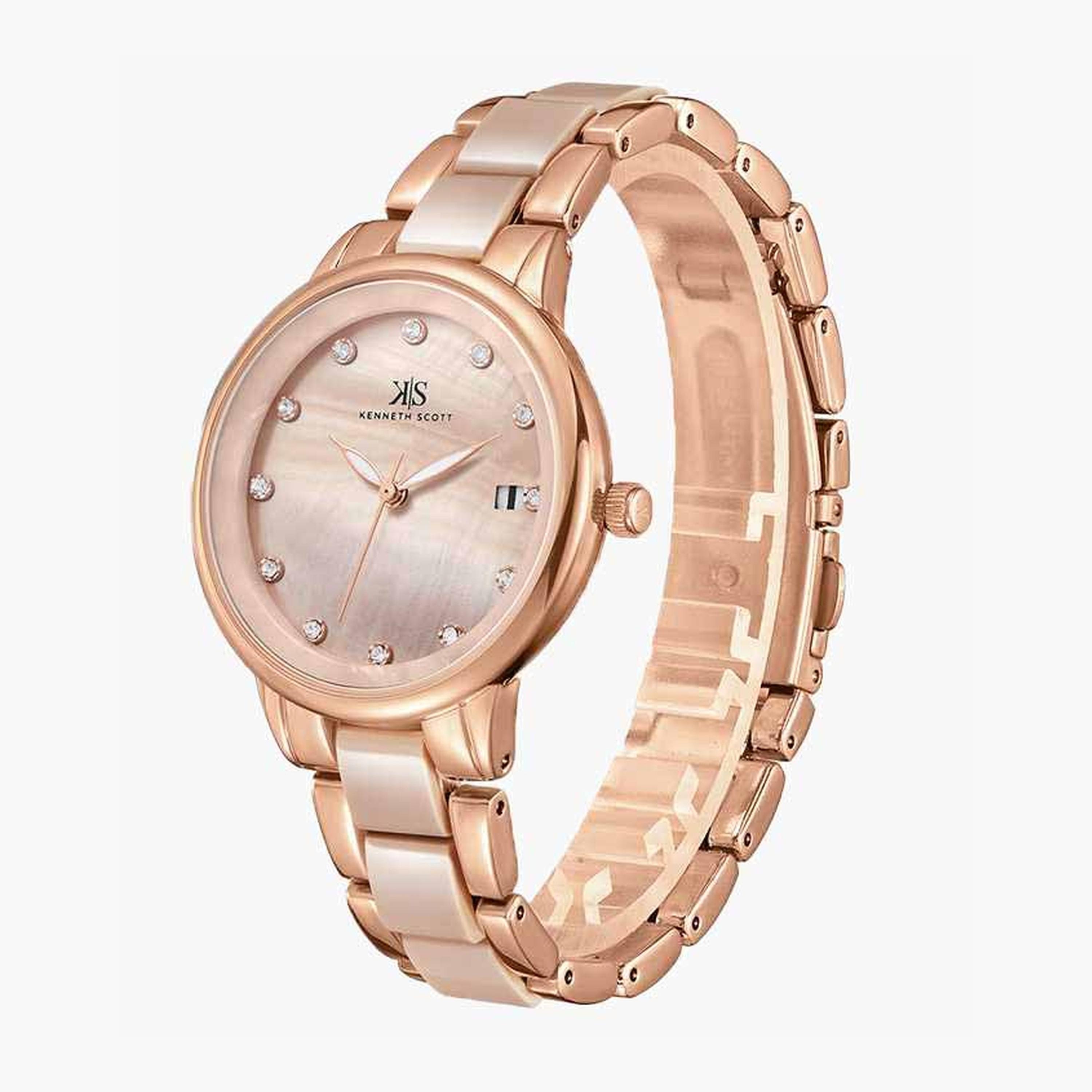 كينيث سكوت- ساعة نسائية موب تناظرية سوار بلاستيكي محقون لون-women-watchesandjewellery-watches-image-3
