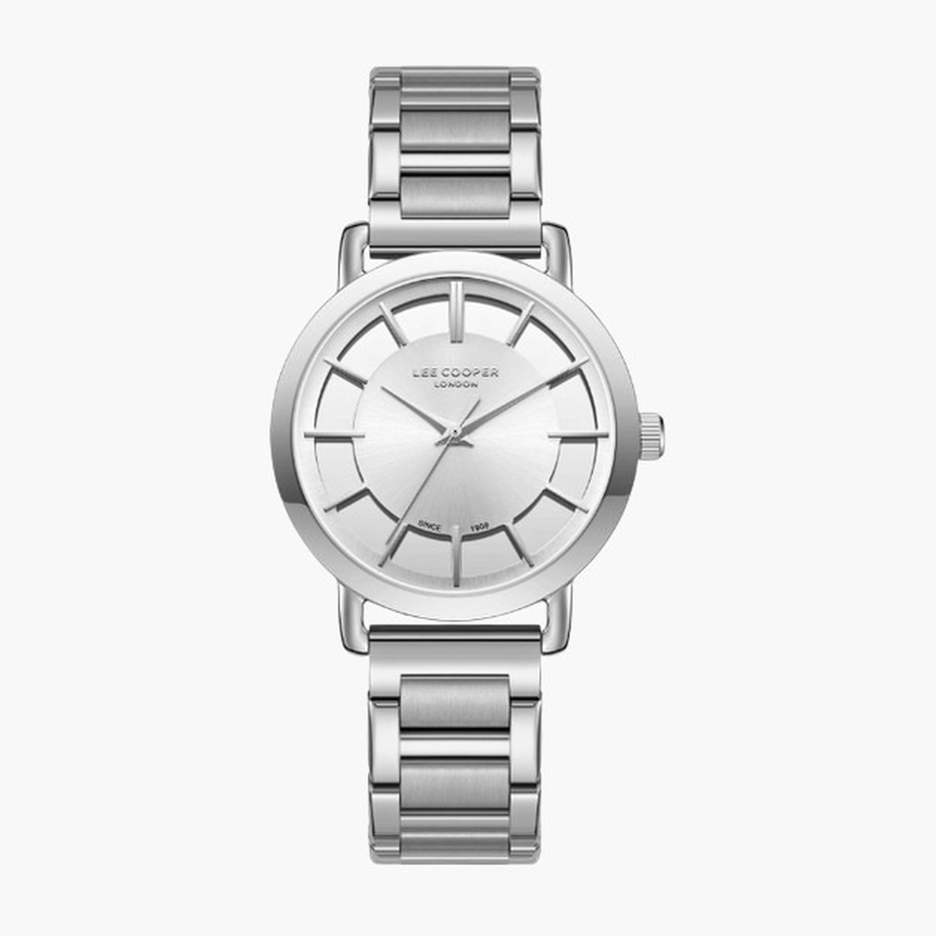 لي كوبر- ساعة نسائية 35 مم تناظرية سوار معدني لون فضي-women-watchesandjewellery-watches-image-1