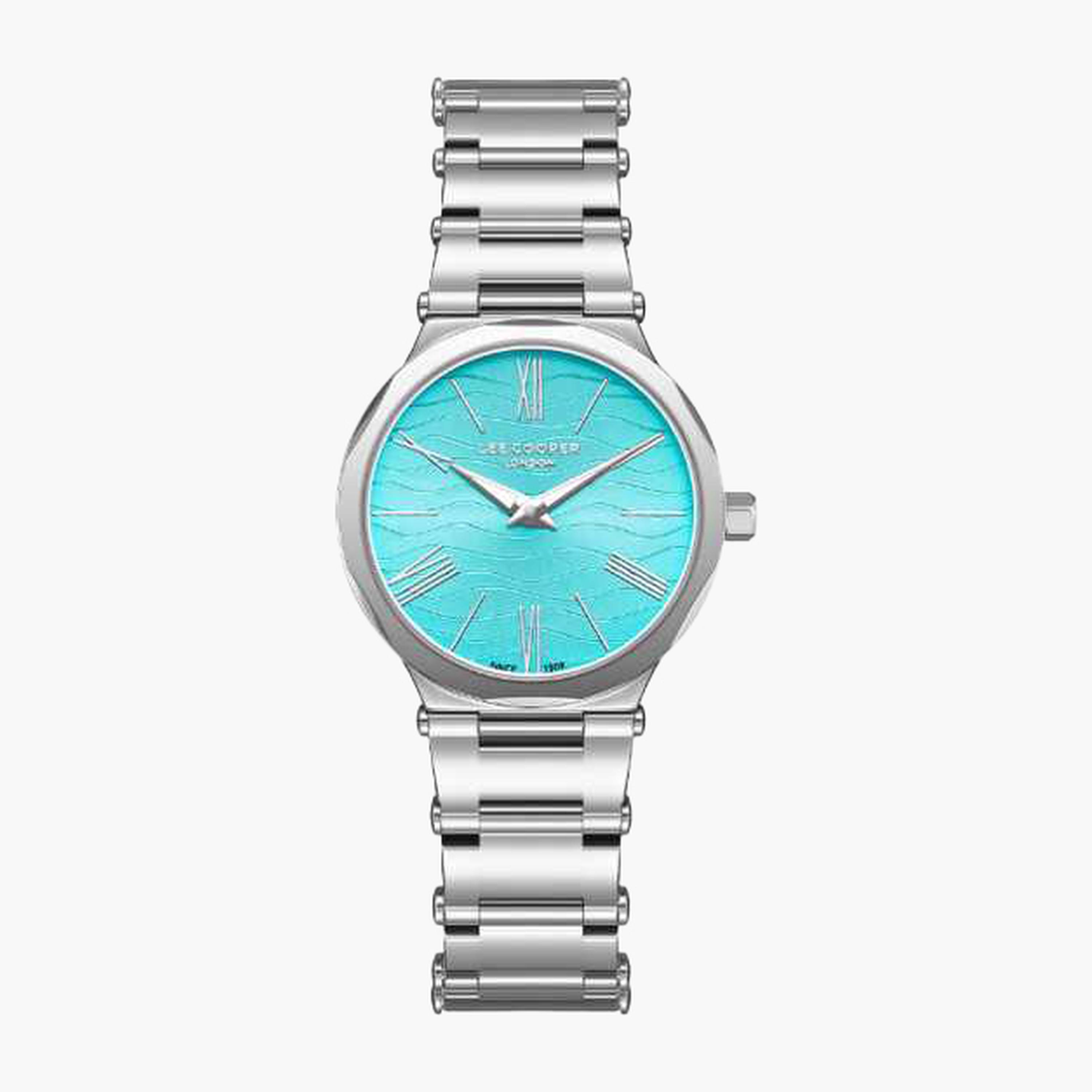 لي كوبر- ساعة نسائية 34 مم تناظرية سوار معدني لون أزرق-women-watchesandjewellery-watches-image-1