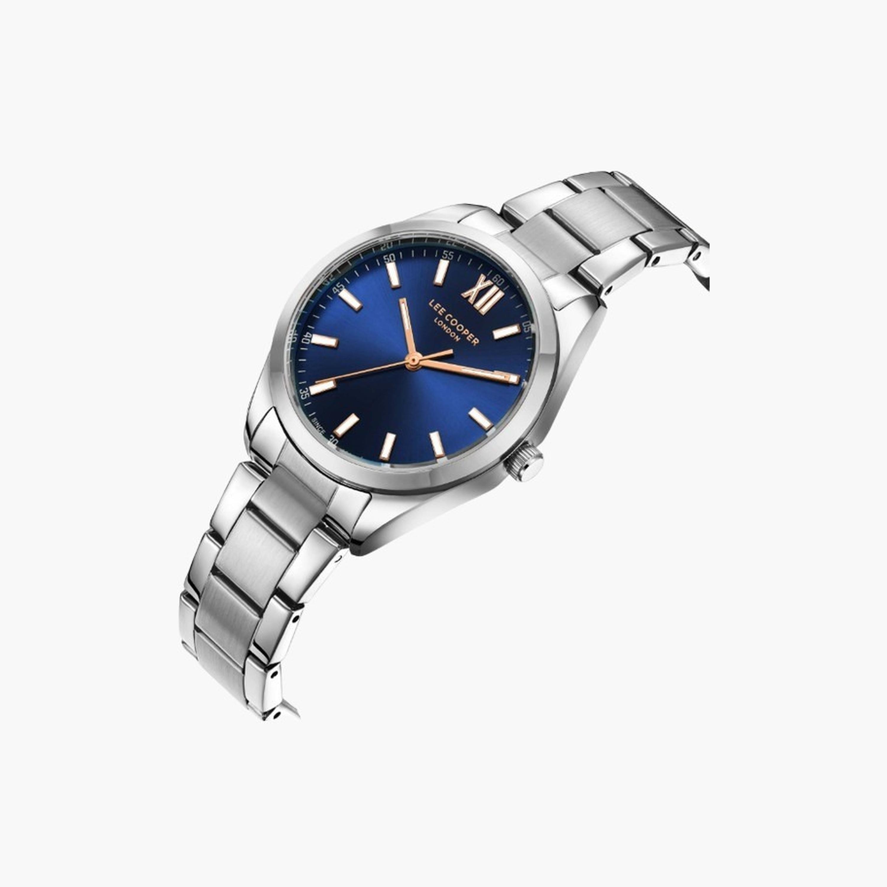 لي كوبر- ساعة نسائية 21 مم تناظرية سوار معدني لون أزرق-women-watchesandjewellery-watches-image-2